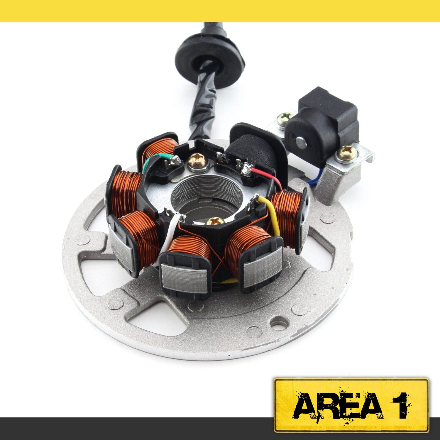Area1 Lichtmaschinenregler Ersatz Lichtmaschine Stator für 50ccm Minarelli Motor, Kompatibel mit Yamaha Aerox Jog, MBK, Nova Motors RS Ultima GT Union