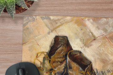MuchoWow Gaming Mauspad Schuhe - Vincent van Gogh (1-St), Mousepad mit Rutschfester Unterseite, Gaming, 40x40 cm, XXL, Großes