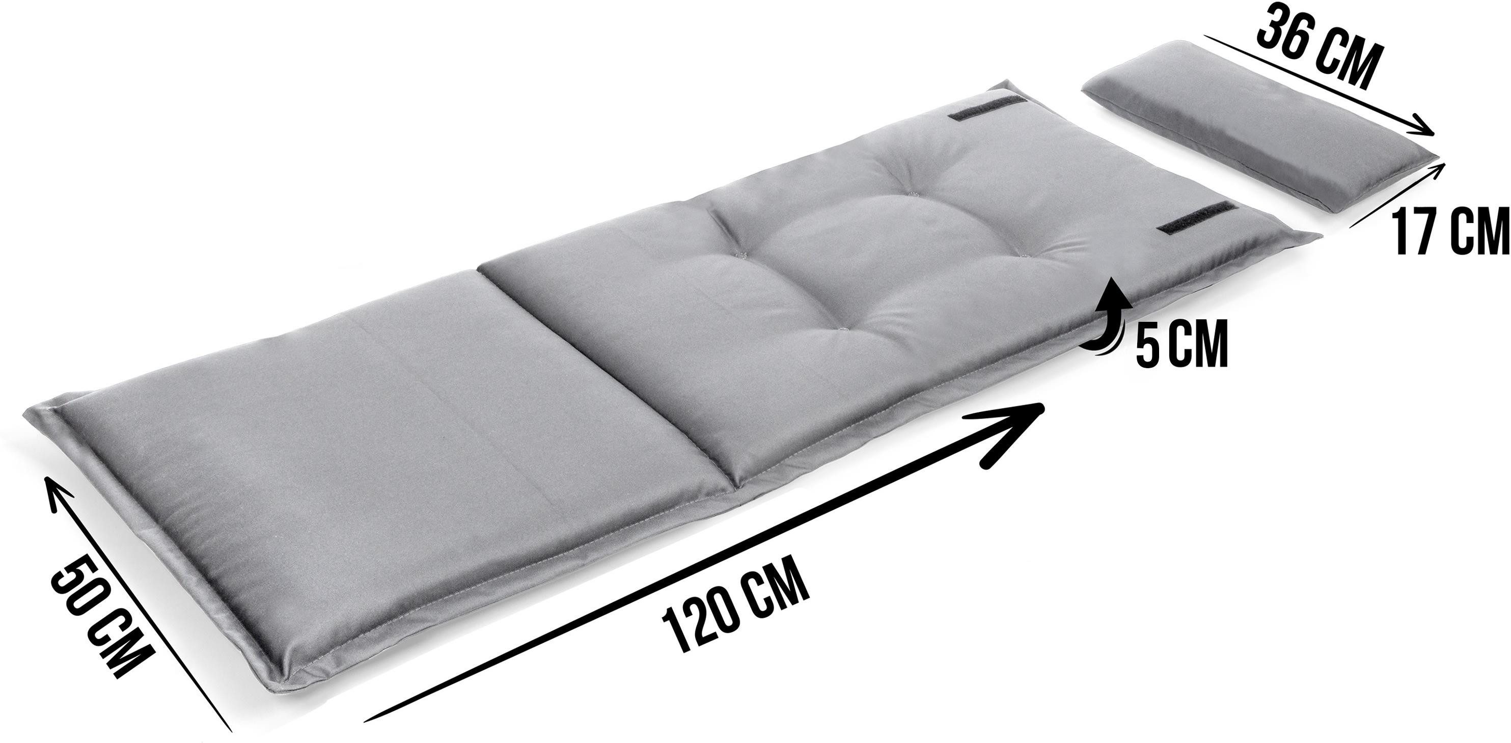 Aspero Hochlehnerauflage Stuhlauflage Hochlehner mit Kissen Palermo, Gepolsterte und wasserdichte Outdoor Auflage