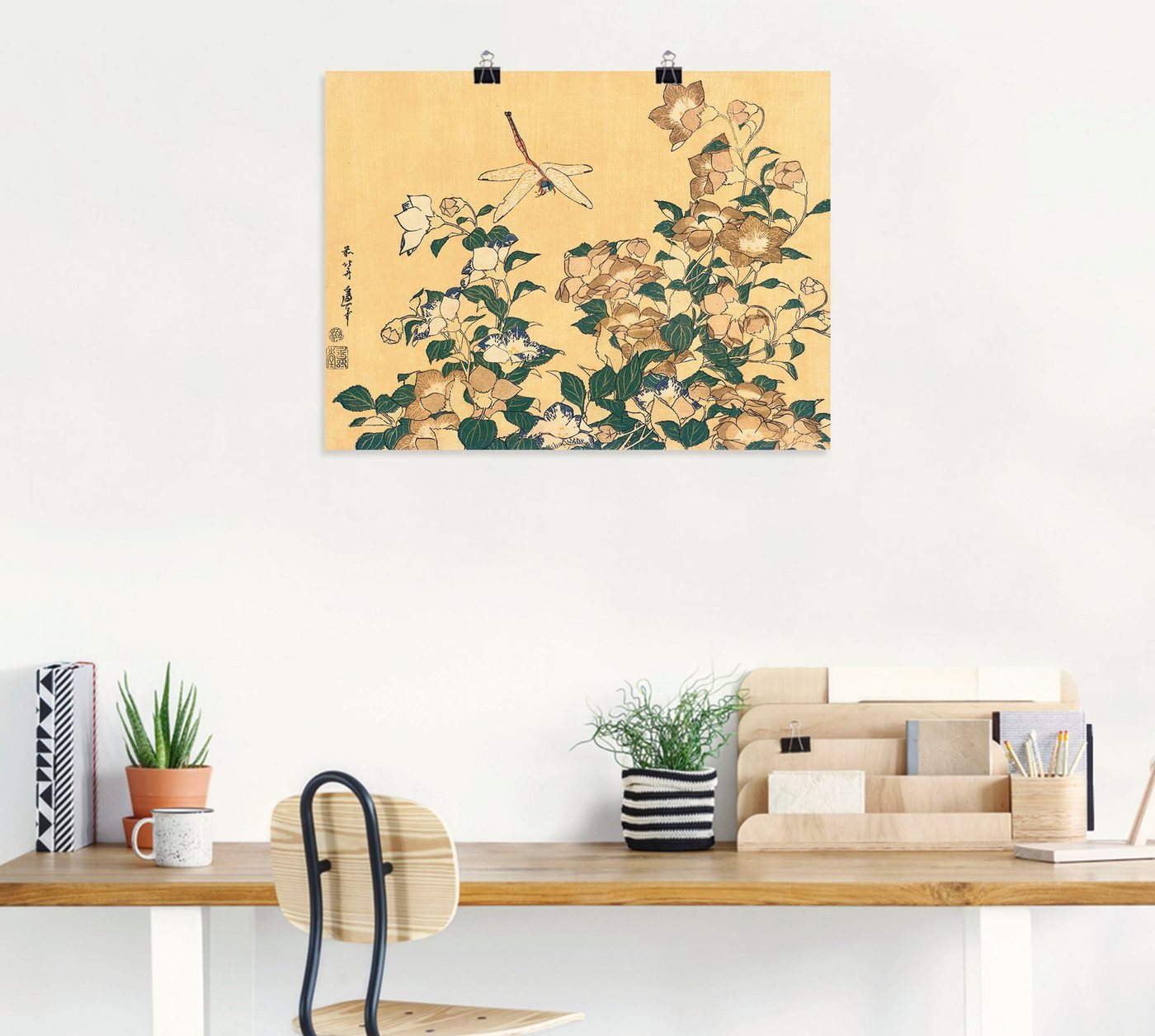 Artland Wandbild »Chinesische Glockenblume und Libelle«, Blumen (1 Stück), in vielen Größen & Produktarten -Leinwandbild, Poster, Wandaufkleber / Wandtattoo auch für Badezimmer geeignet-HomeTrends