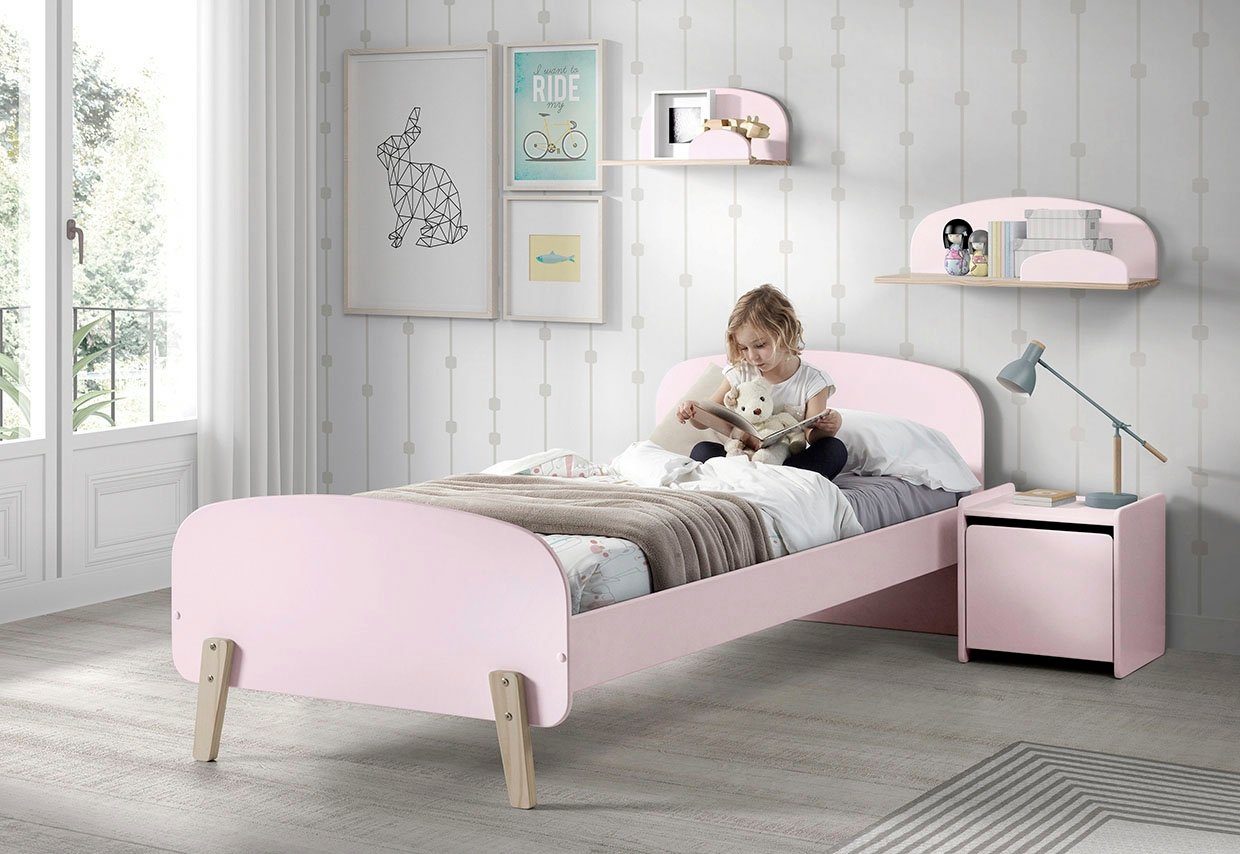 Kiefer, Vipack Komponenten, Kiddy, Wandregal MDF aus Rosa Kinderregal 65cm wahlweise 45cm breit oder