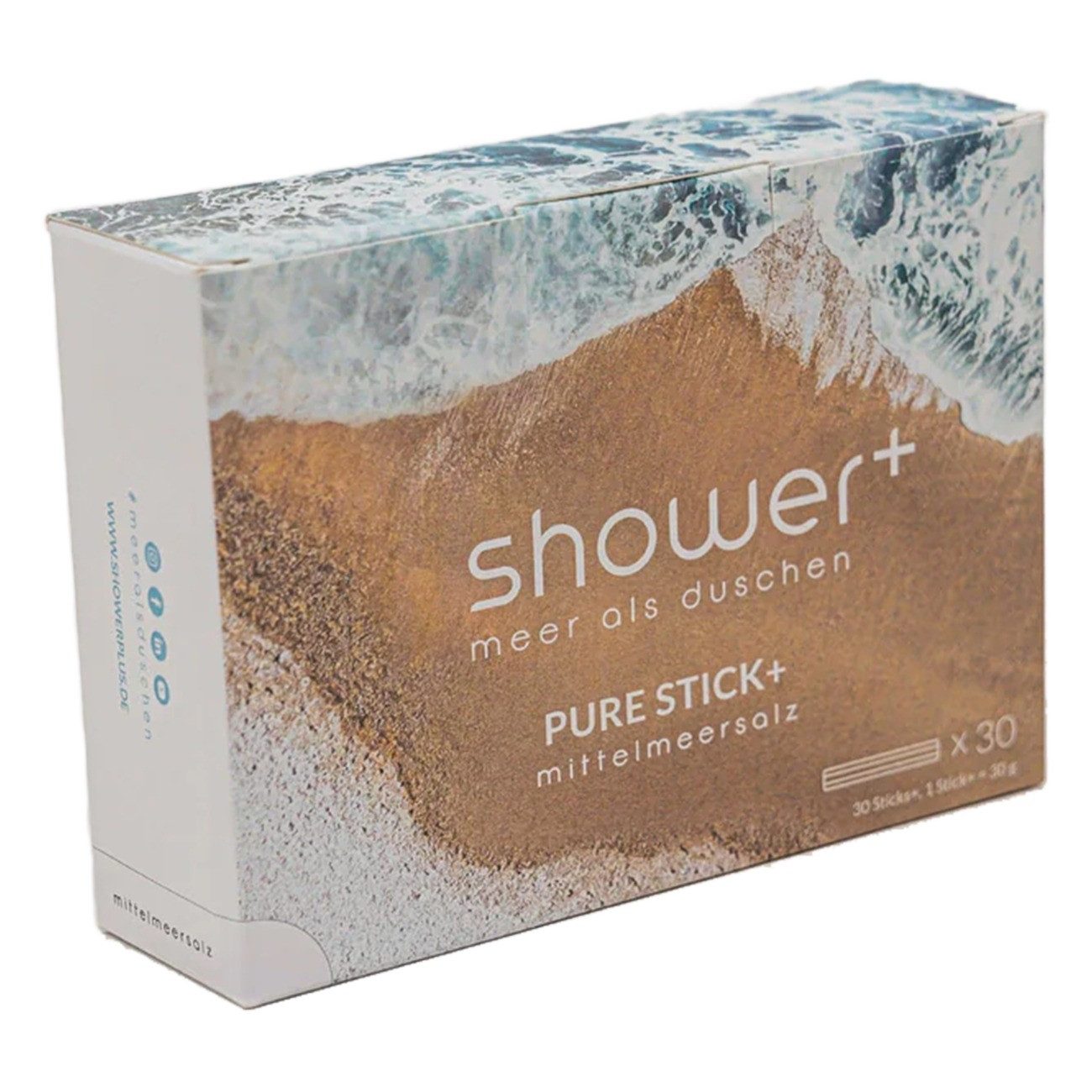 Shower+ Badezusatz PURE STICK+ 30er Pack MITTELMEERSALZ, Nachfüllsticks für shower + Salzdusche