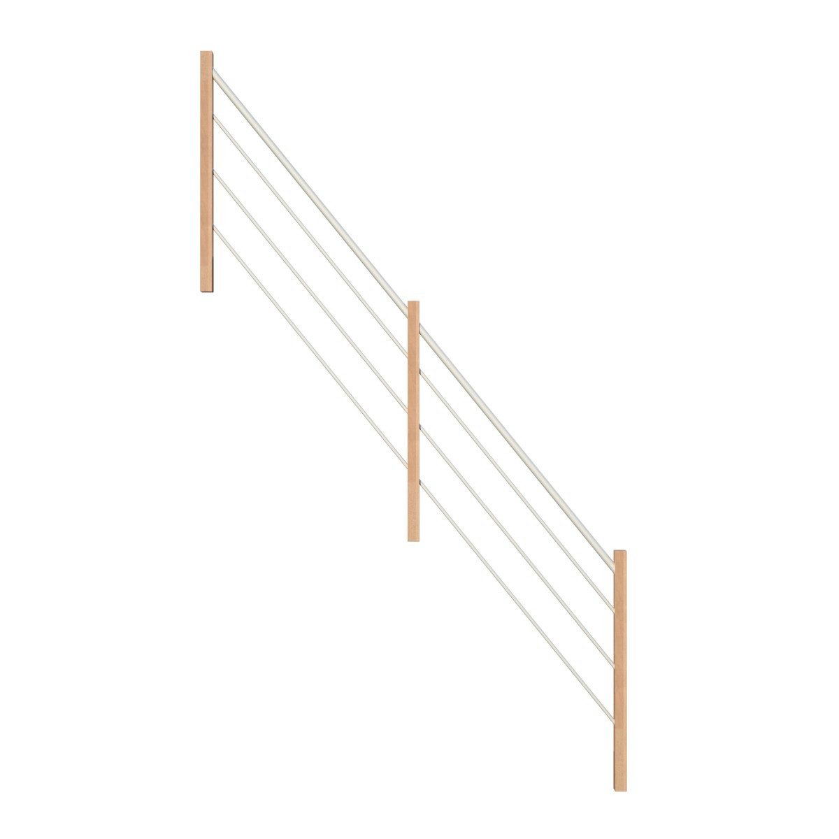 Starwood Treppengeländer Treppengeländer Modell Rhodos (Buche) 1/4 gewendelt-Holz-Edelstahl