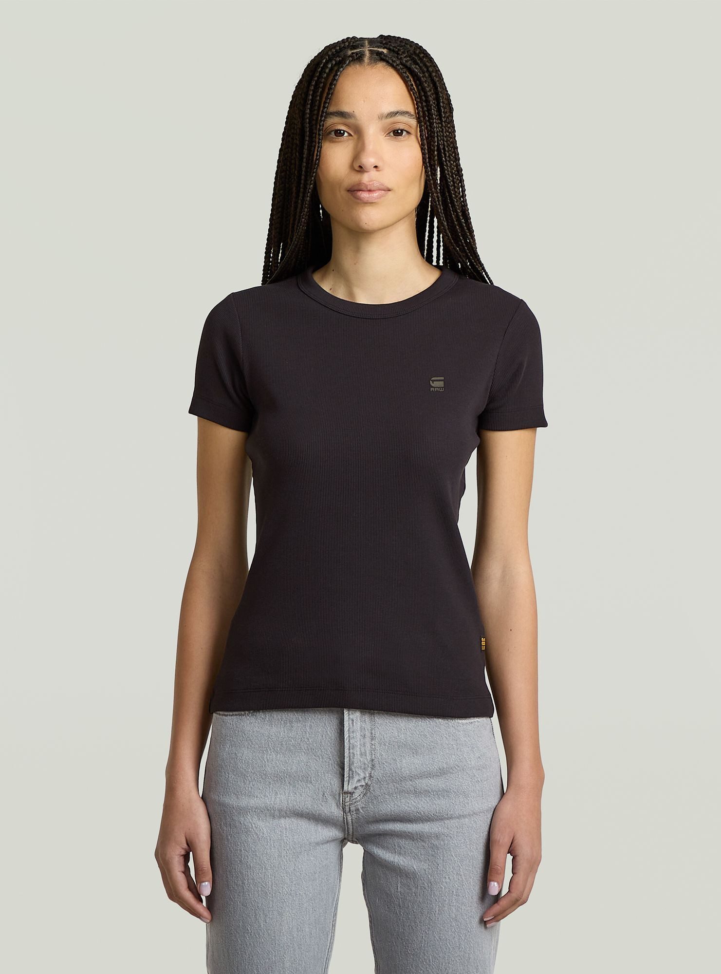 T-Shirt Rib Cap Sleeve T-Shirt