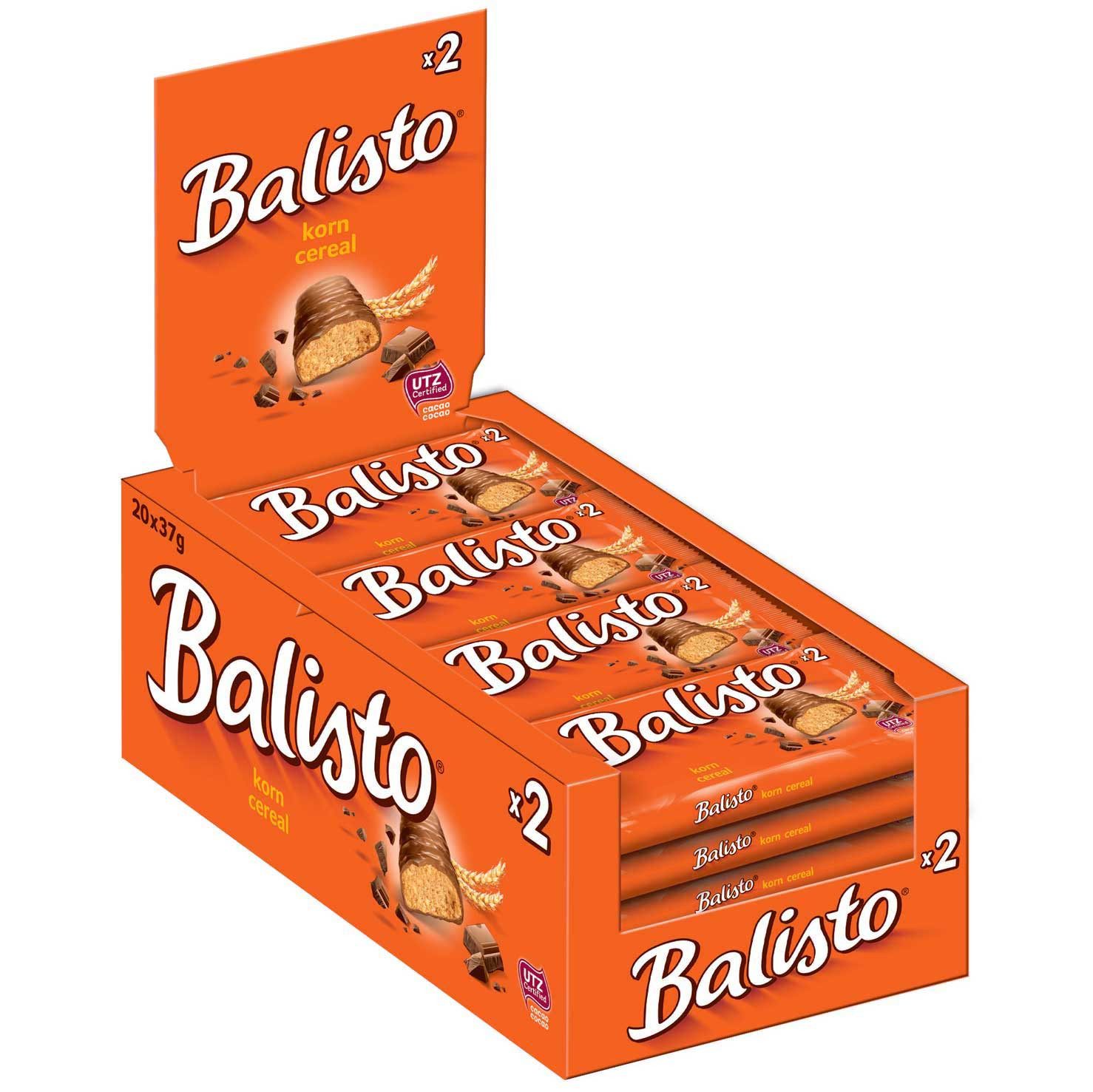 Balisto Riegel, Balisto Korn Vollkornkeks Riegel Überzug aus Schokolade 37g 20er Pack