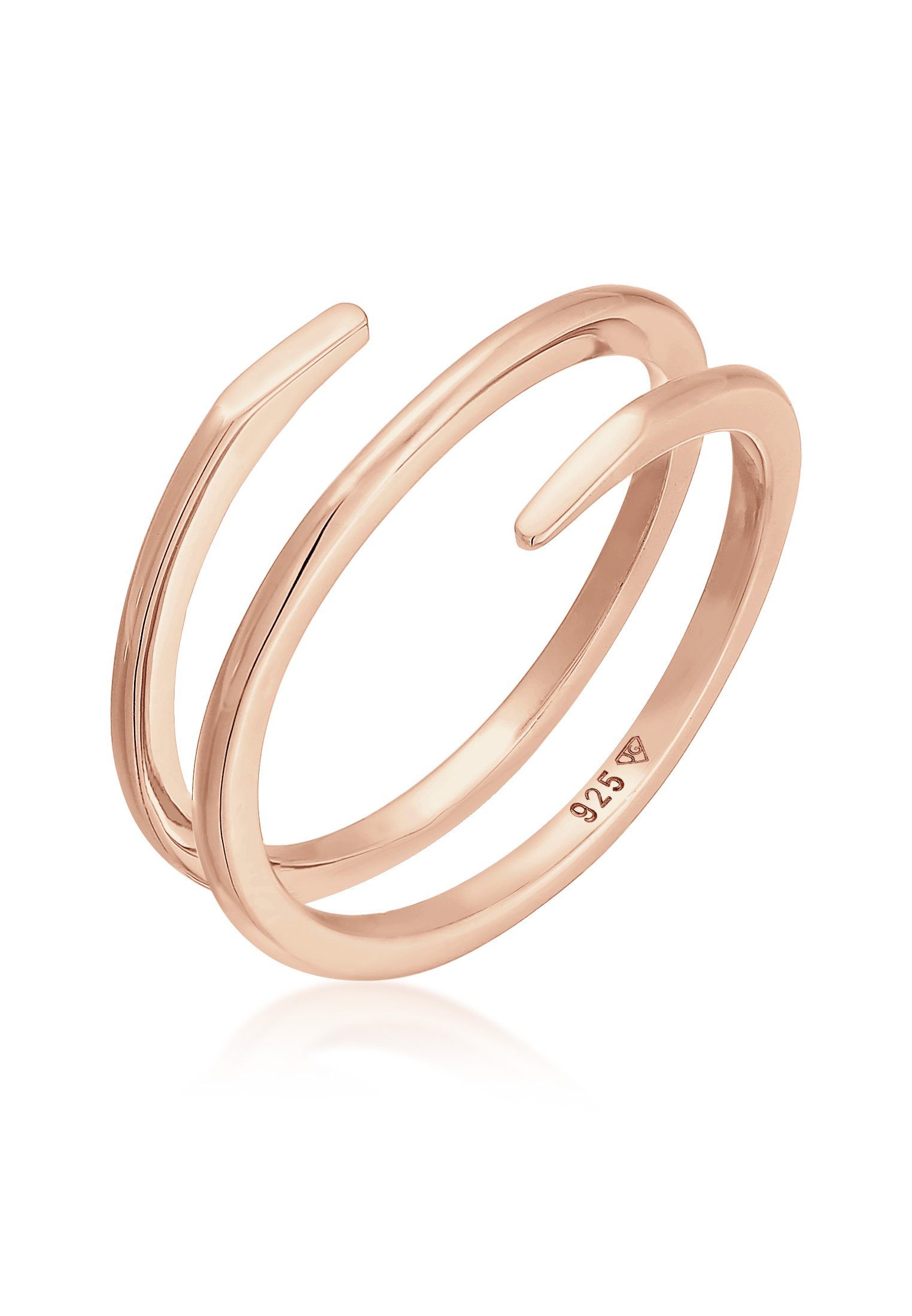 Elli Fingerring Wickelring Twist Fein 925 Silber Rosegold