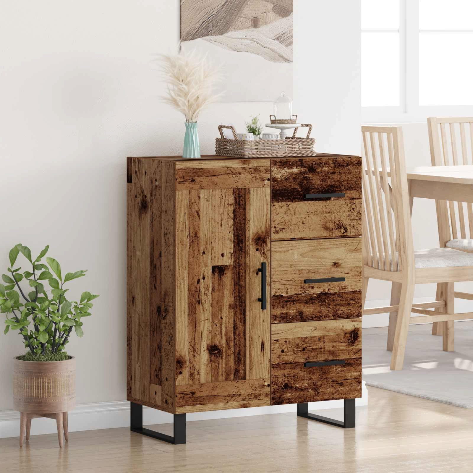 vidaXL Sideboard Sideboard Altholz 69,5 x 34 x 90 cm Verbundholz und Eisen (1 St)