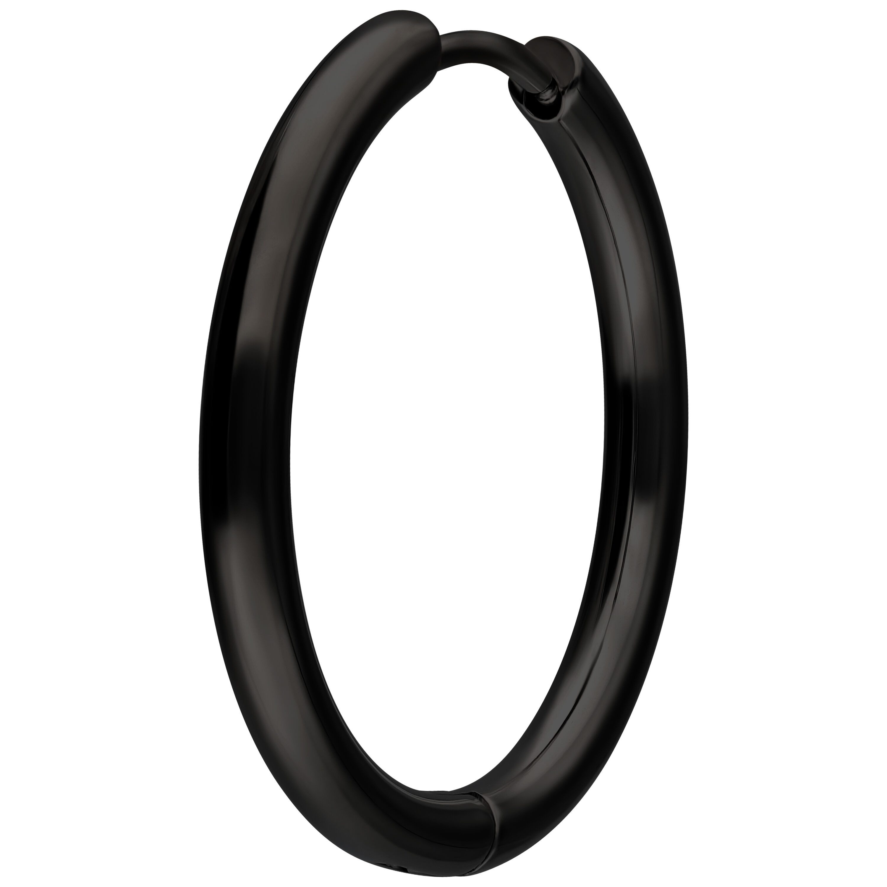 Wildcat Paar Ohrhänger Little Hoops - Schwarz, 20,0 mm, Chirurgenstahl 316L - wasserfest, langlebig, hautverträglich