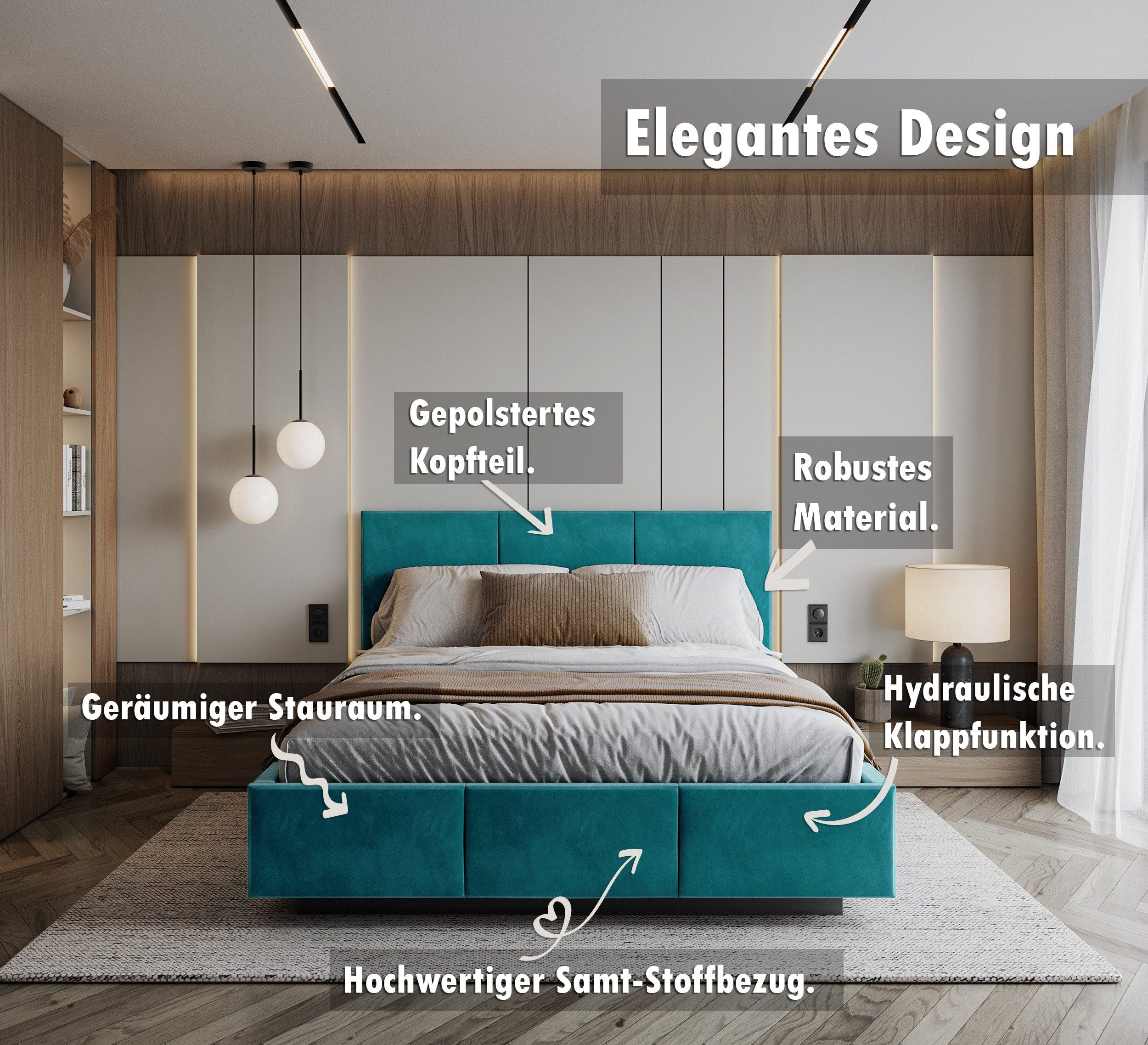 FDM Polsterbett 90x200, 120x200, 140x200, 160x200, günstig online kaufen