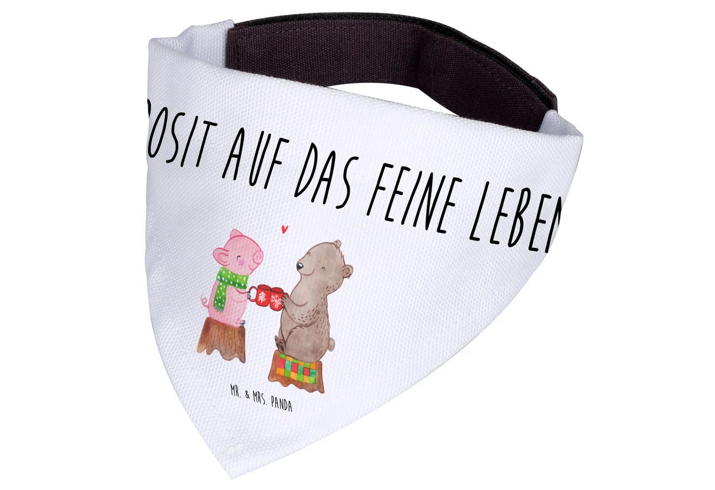 Thumbnail - Mr. & Mrs. Panda Hundefliege Glühschwein Sause - Weiß - Geschenk, Hundeaccessoire Tuch, Prost, All, Polyester, Handgefer...