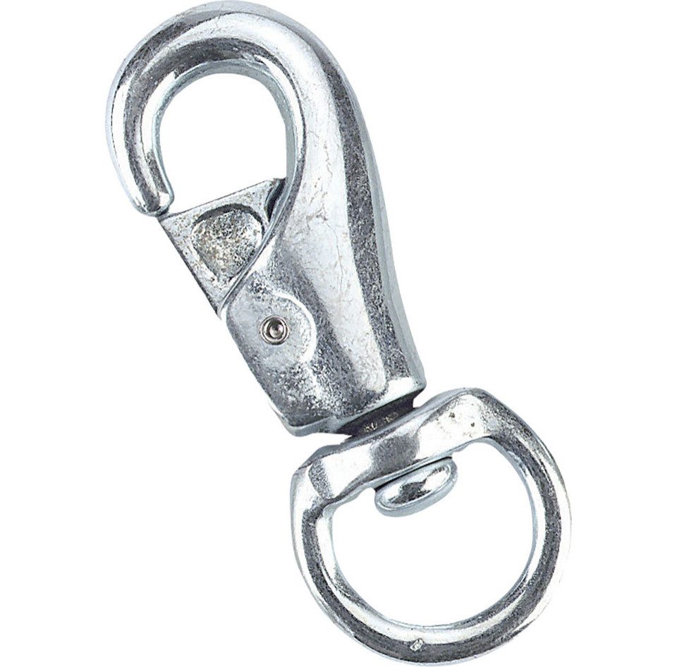 Karabiner Kerbl Karabinerhaken mit Wirbel rund verzinkt