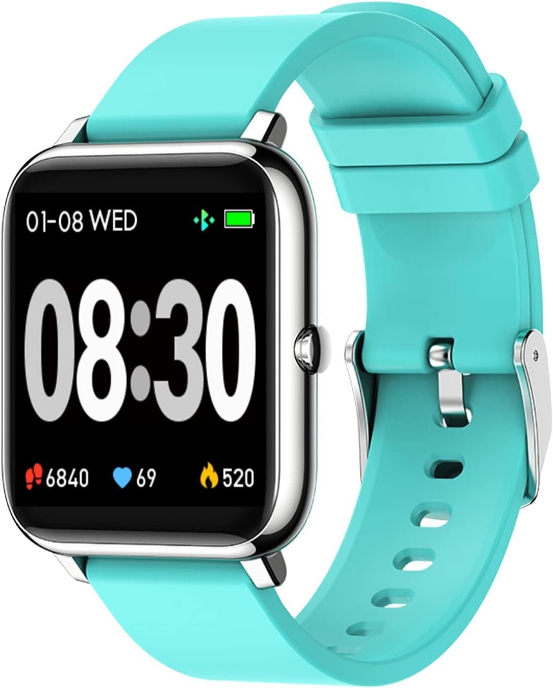 SUPBRO Smartwatch (1,4 Zoll, Android iOS), Fitness Tracker Wasserdicht  Armbanduhr Pulsmesser Stoppuhr Sportuhr