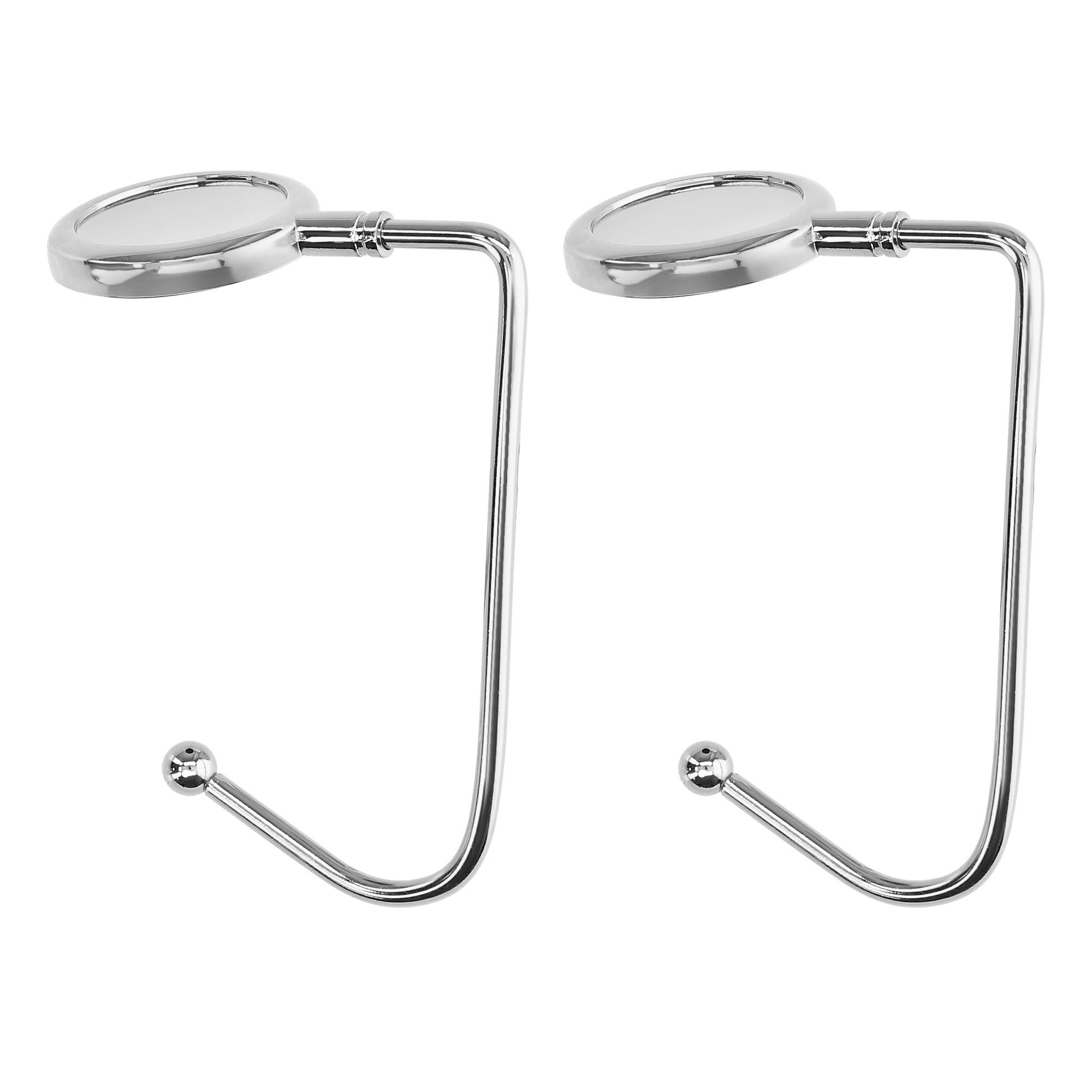 kwmobile Taschen-Halterung 2x Tisch Handtaschenhalter Haken Antirutsch Taschenhaken Halterung, (2-tlg., Handtaschen Taschenaufhänger Halter in Silber)