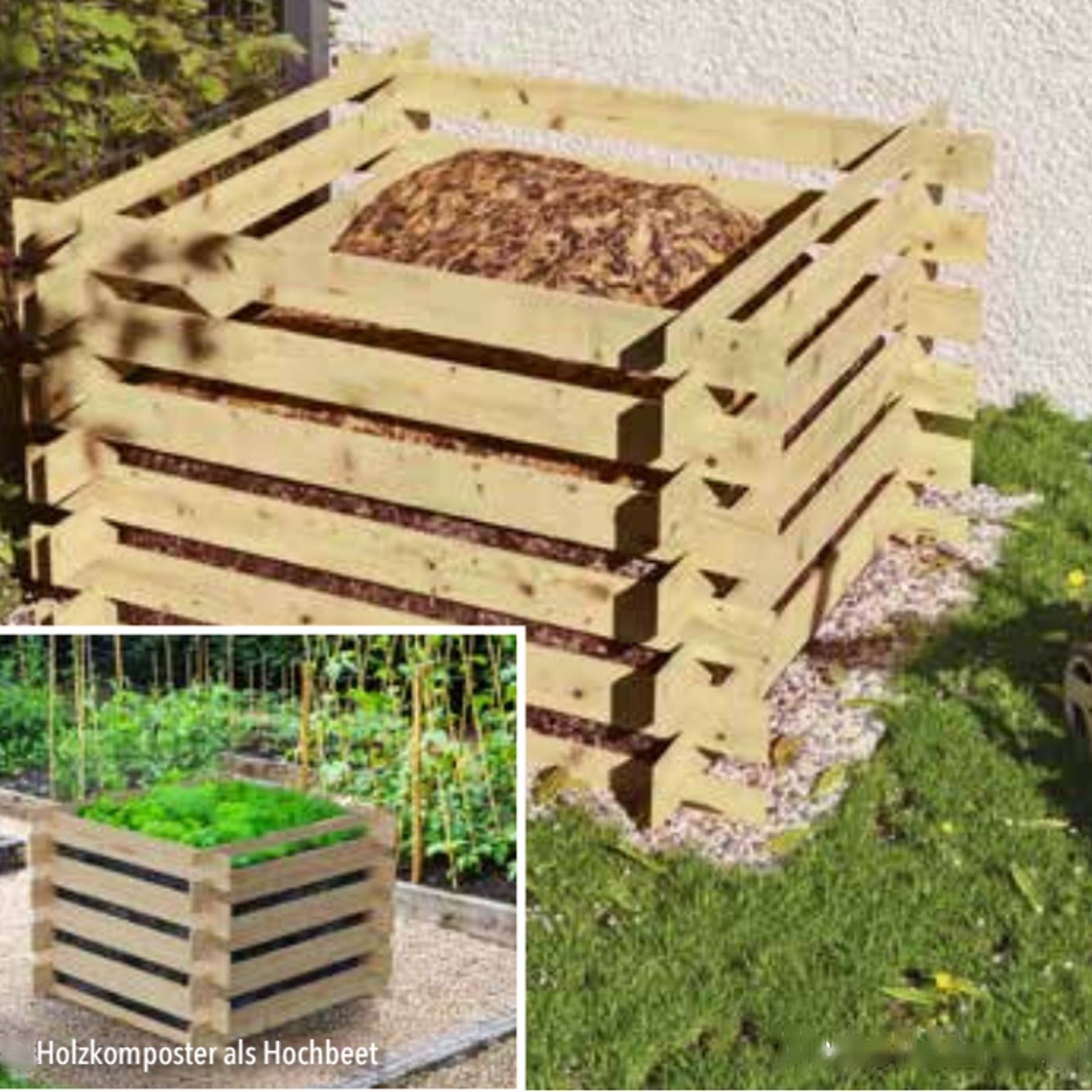 TikTakToo Komposter Kompostsilo 100x100x70cm, KDI, Stecksystem