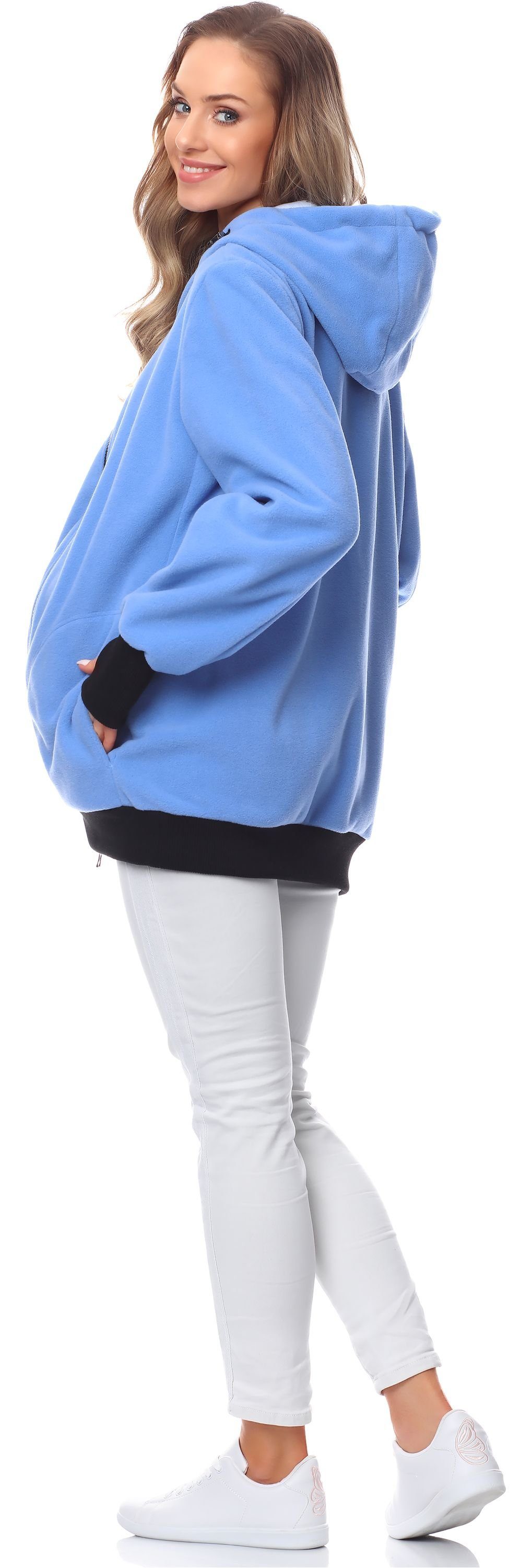 Bellivalini Umstandsjacke Damen Langarm Fleece Umstandsjacke mit Kapuze BLV50-117