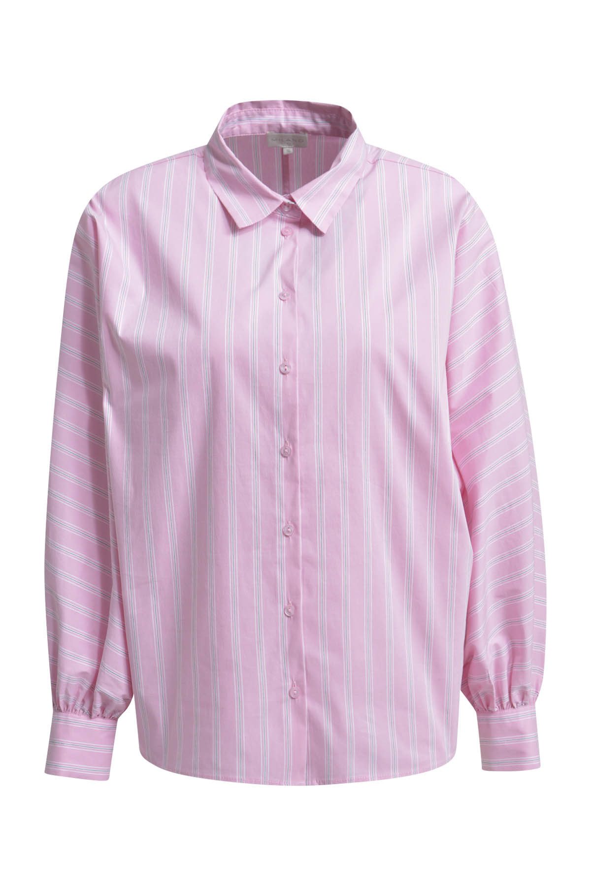 Blusentop Wide-Fit Bluse mit Streifenmuster - Regular Fit