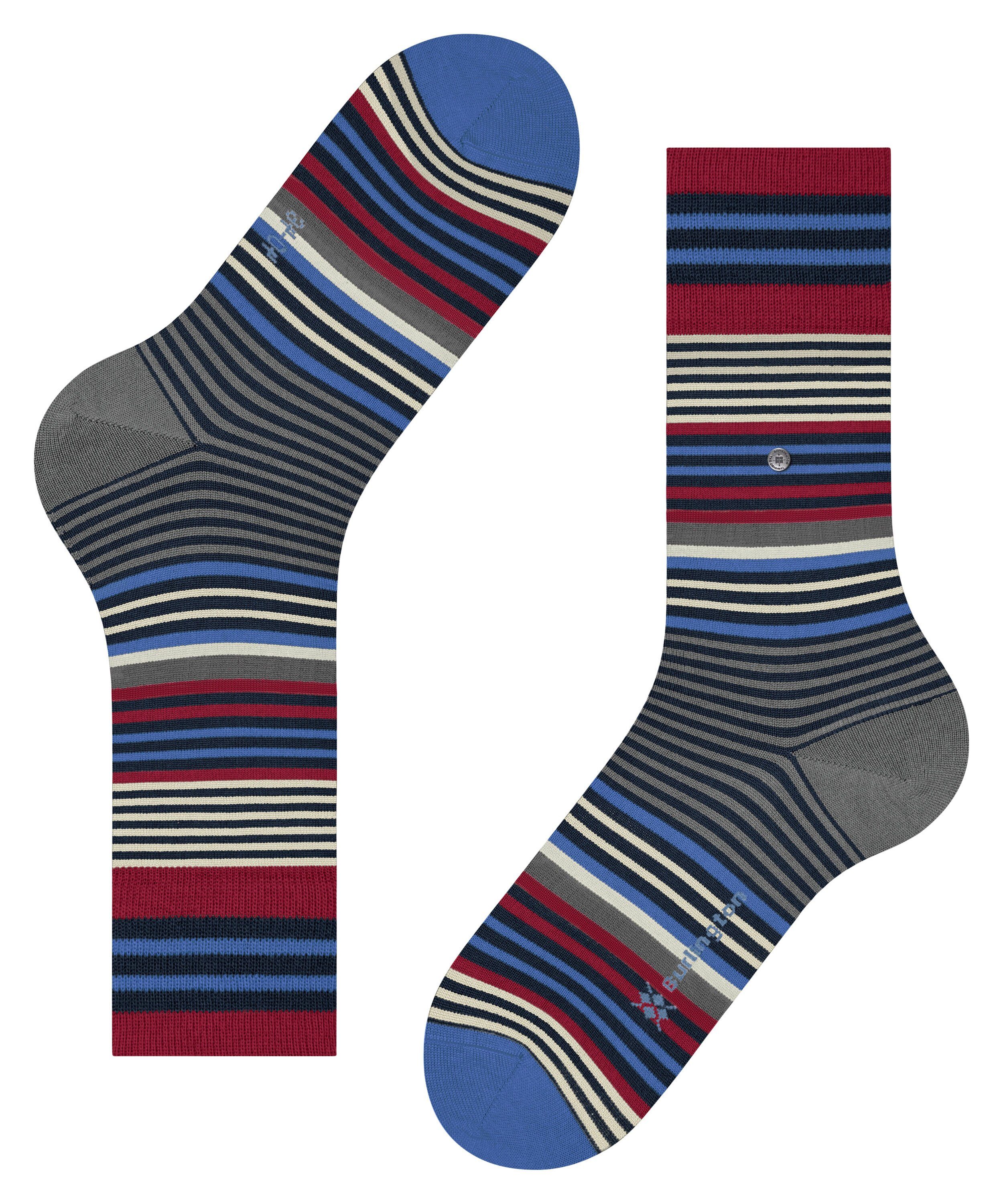 Burlington Stripe Socken (6120) (1-Paar) marine