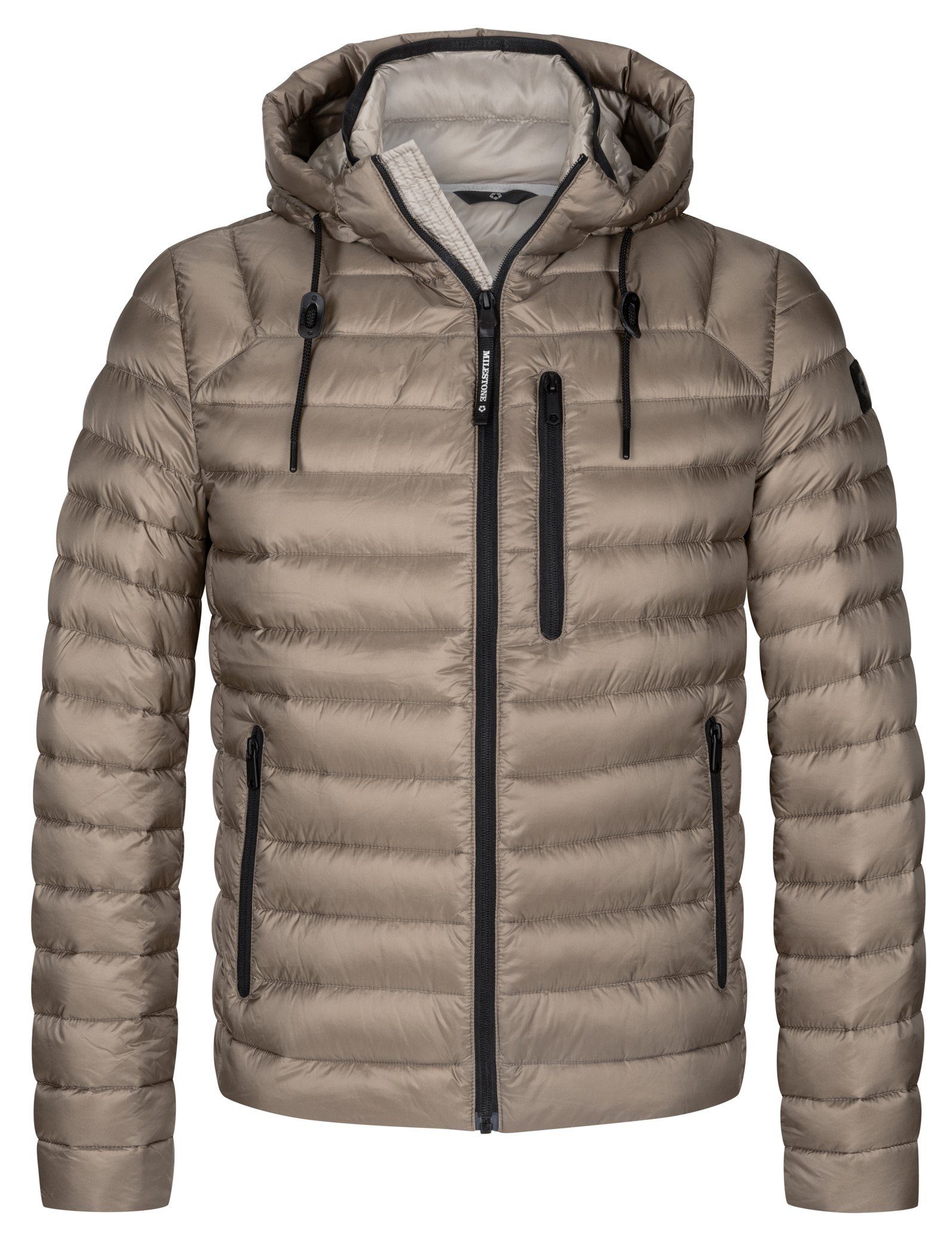 Milestone Steppjacke Herren Daunenjacke mit abnehmbarer Kapuze