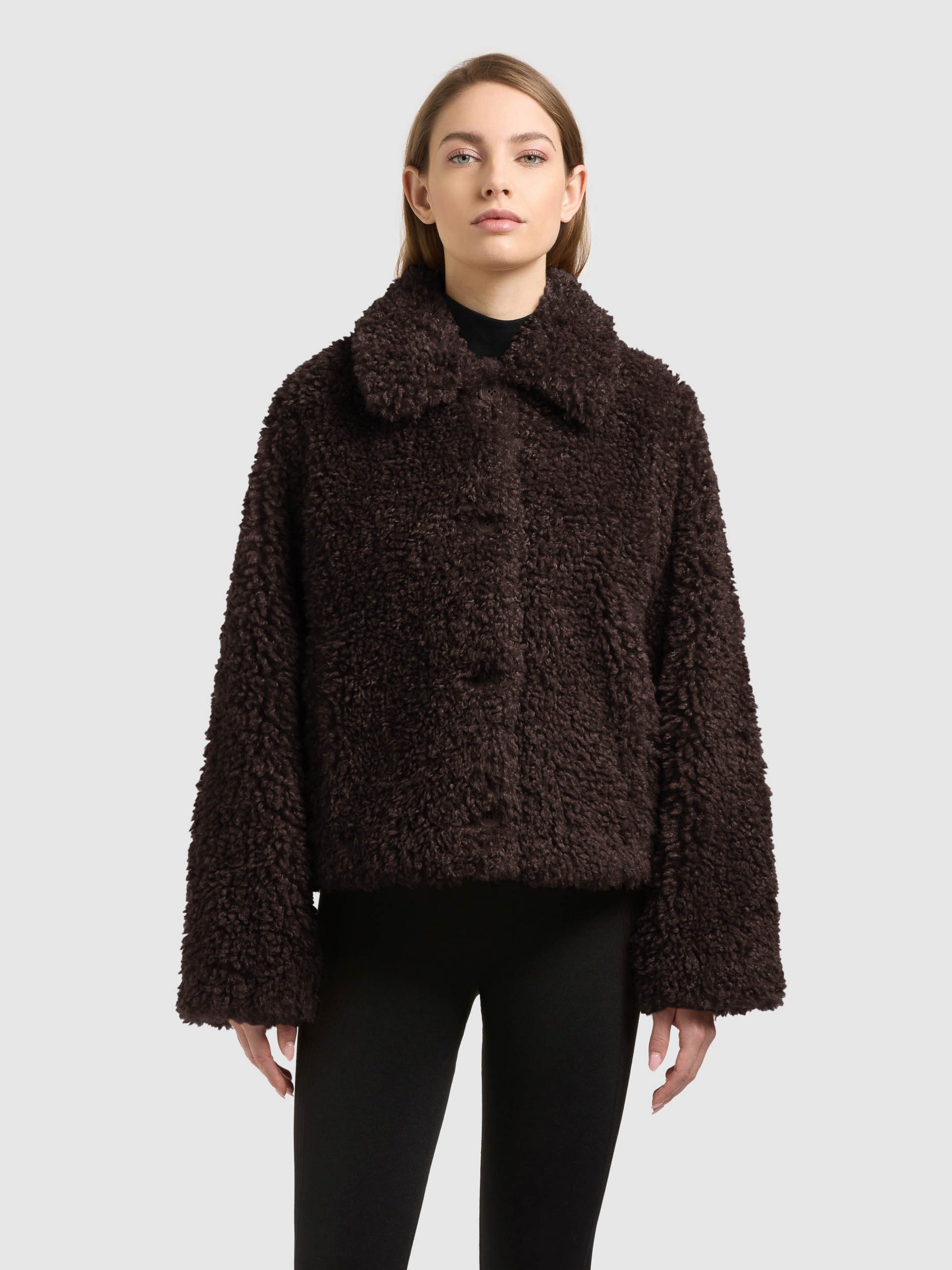 khujo Fellimitatjacke CHAYA 4-Knopf-Leiste