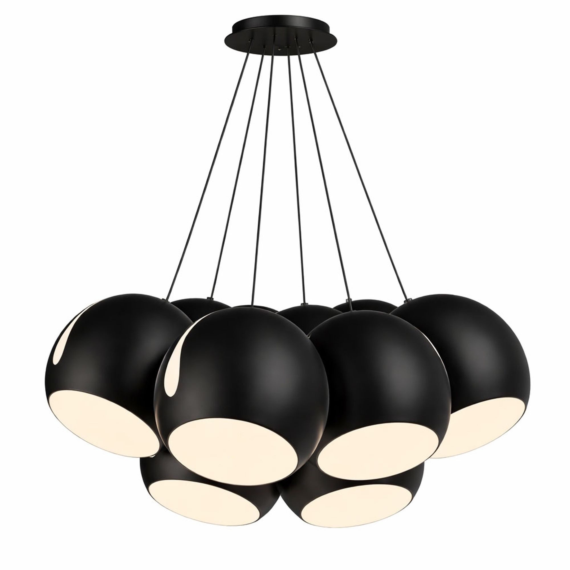 s.luce Pendelleuchte s.luce Ball Mehrfach-Pendelleuchte Cluster 7-flammig 7x30cm Schwarz