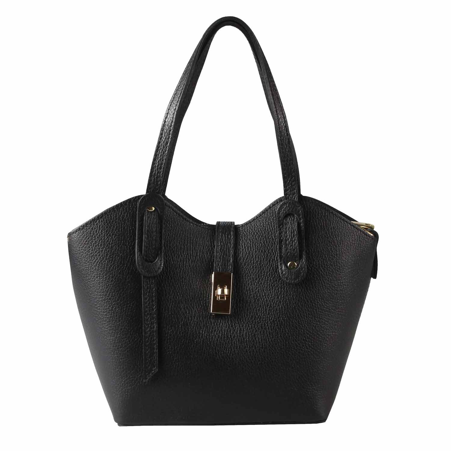 ITALYSHOP24 Schultertasche Made in Italy Damen echt Leder Tasche Shopper Business Lederhandtasche, Italienische Umhängetasche Damentasche Cross Over Tote Bag Freizeit