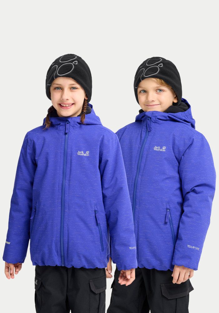 Jack Wolfskin Beanie VERTIGO PAW BEANIE K Kinder-Fleecebeanie, warm, Pfotenmotiv