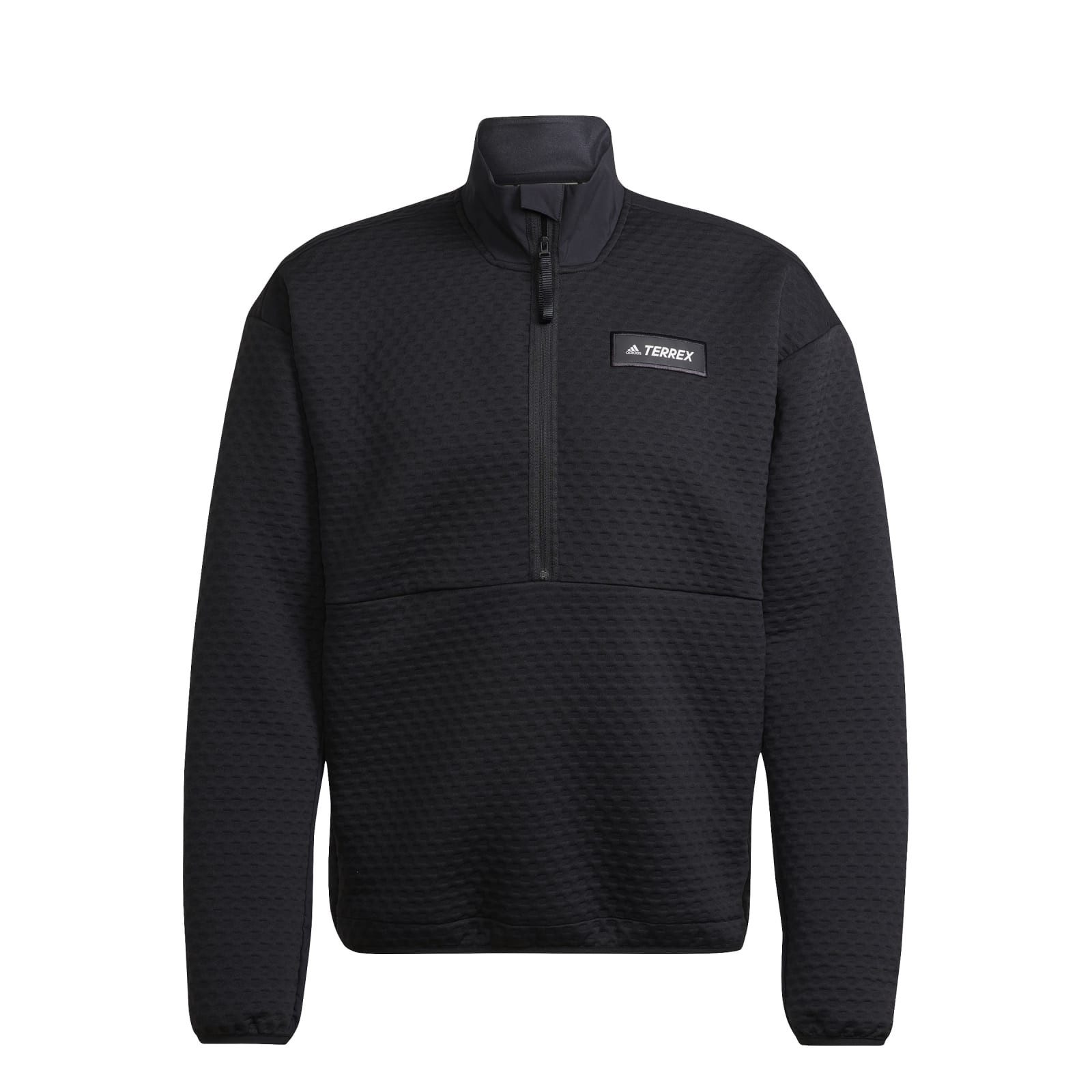 Fleecejacke Fleecepullover Terrex Utilitas Hike Half-Zip schwarz Herren