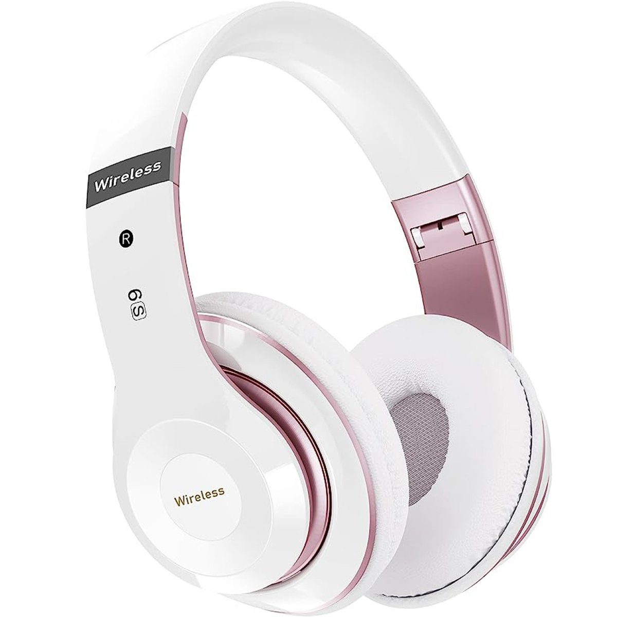 autolock Bluetooth Over-Ear-Kopfhörer 40 Std Spielzeit Wireless Faltbare Over-Ear-Kopfhörer (mit 6 EQ Modi Eingebautem HD-Mikrofon Headset Stereo Kopfhörer) Rosa