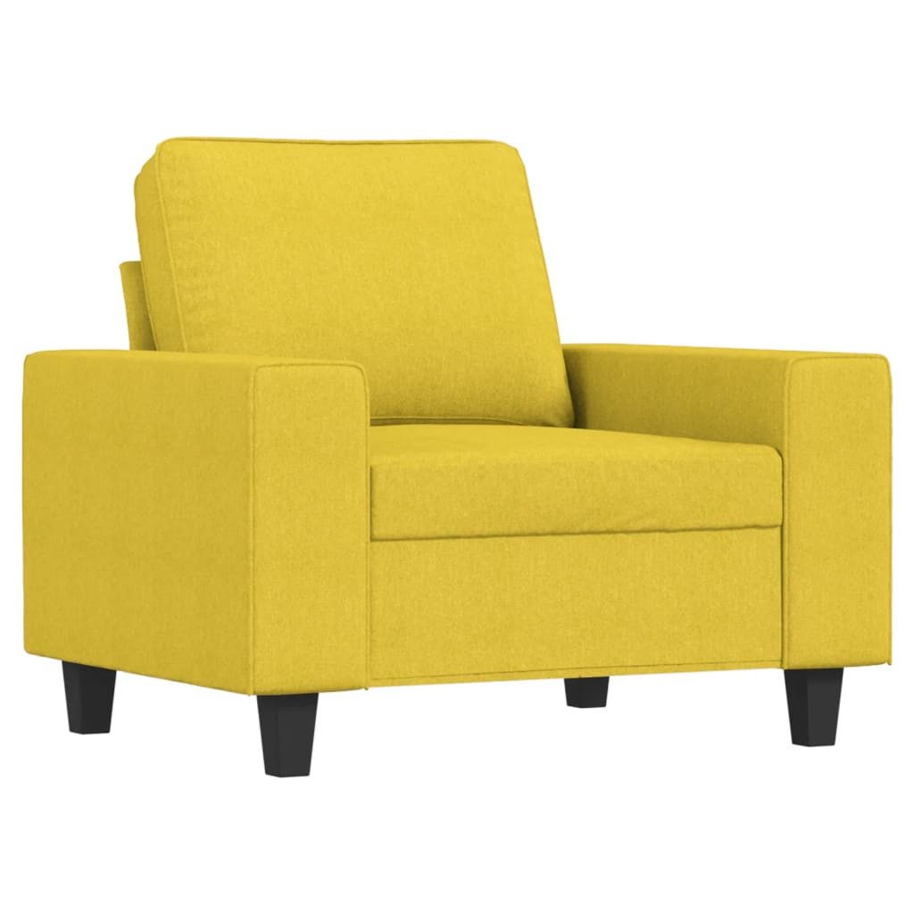 vidaXL Sofa 3-tlg. Sofagarnitur Hellgelb Stoff günstig online kaufen