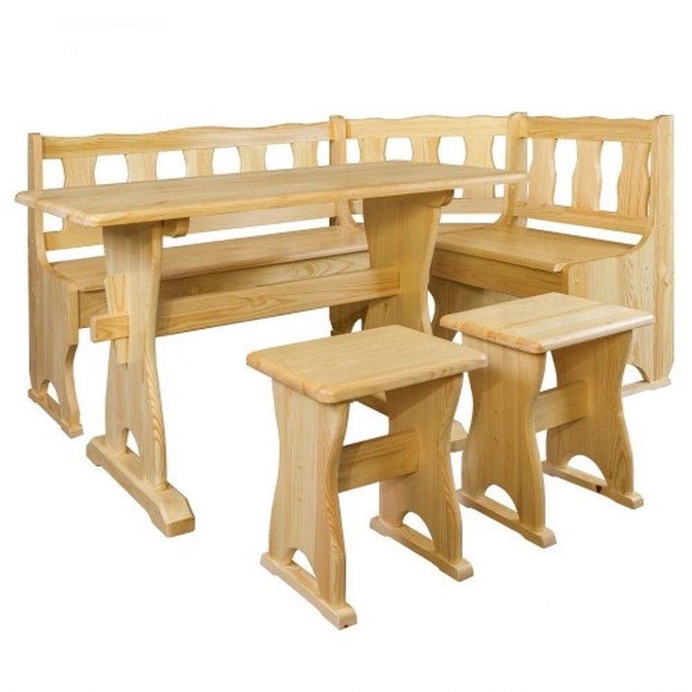 JVmoebel Sitzgruppe Massive Holzbank für Küche und Essbereich, Echtholz Мебель, Made in Europa