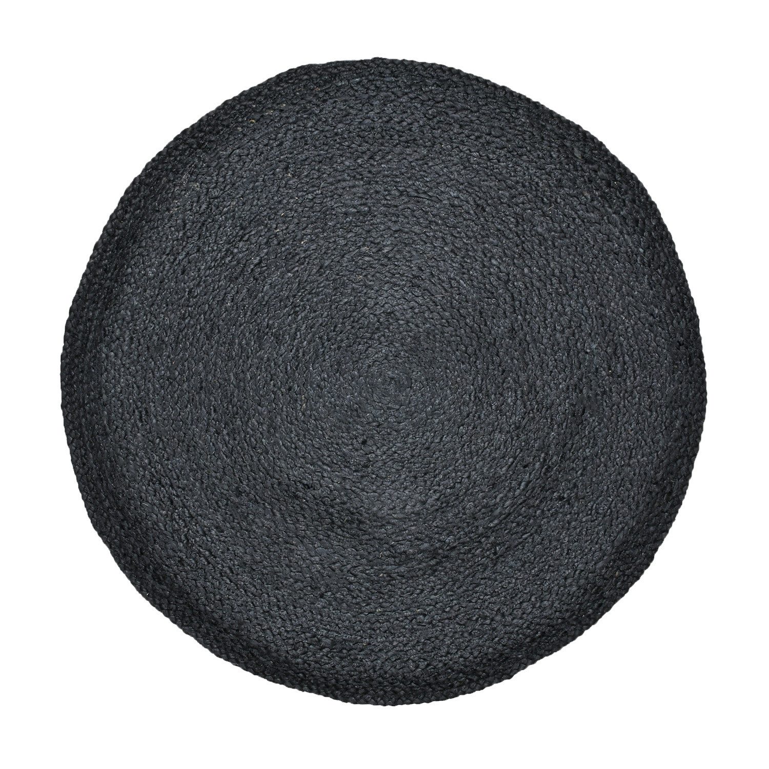 Marrakesch Orient & Mediterran Interior Teppich Tapis en jute de décoration ethno-boho Abrila, rond, 80 cm, noir, Höhe: 10 mm, Handarbeit