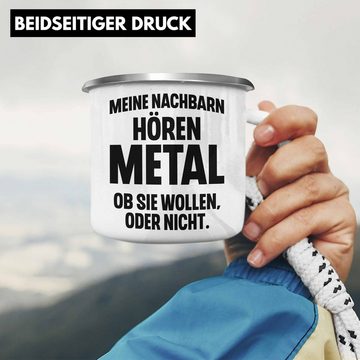 Trendation Thermotasse Trendation - Heavy Metal Geschenke Rockmusik Geschenk Emaille Tasse Lustig Deko