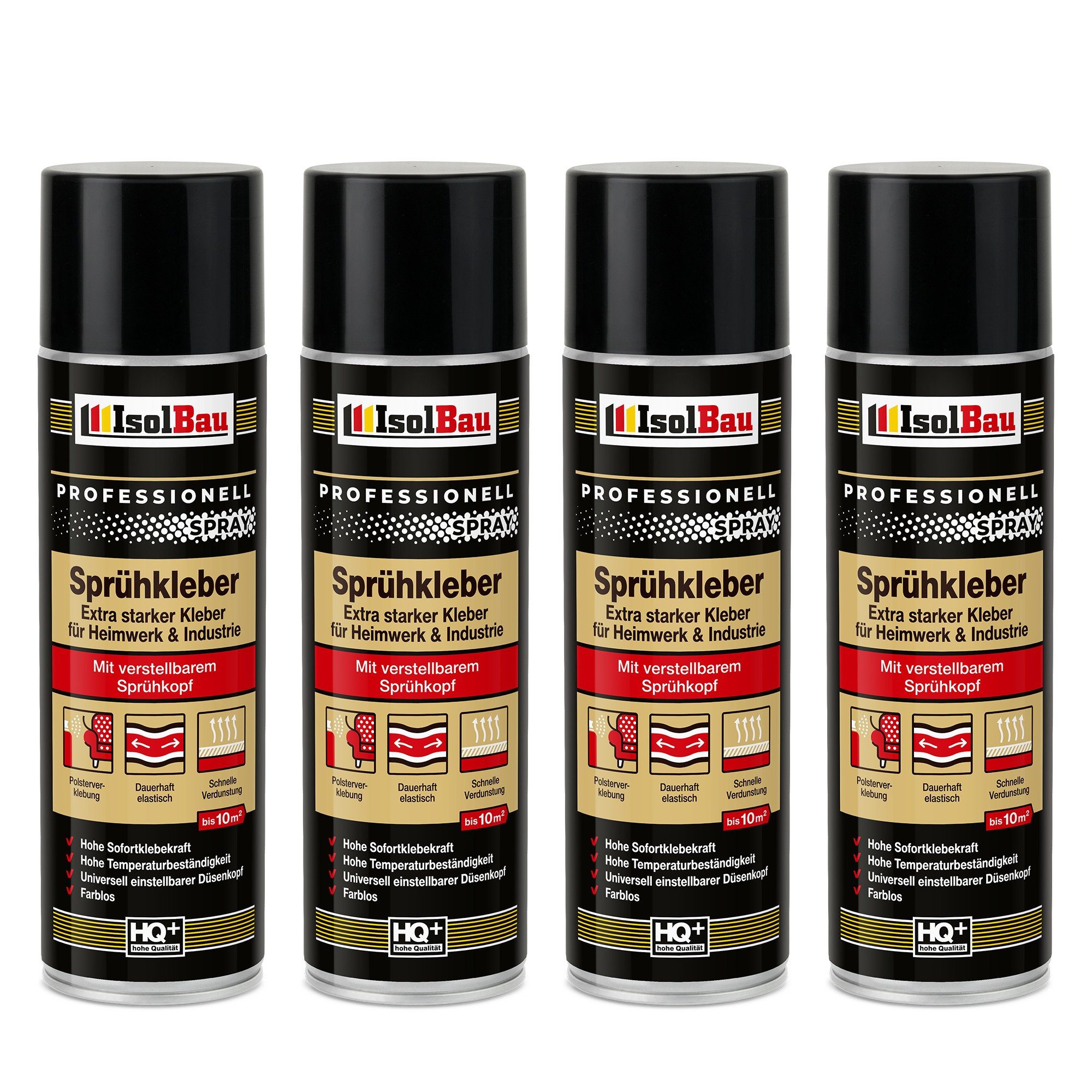 None Montagekleber Sprühkleber 4 x 500ml Klebe-Spray Holz, Stoff, Leder, Filz uvm, Geeignet für Schaumstoff, Polster, Filzи больше auf Holz & Metall