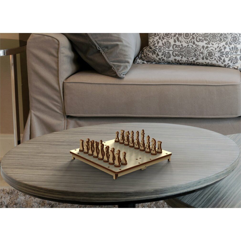 Wooden City 3D-Puzzle 3D Puzzlespiel Schach und Dame 2in1, Puzzleteile