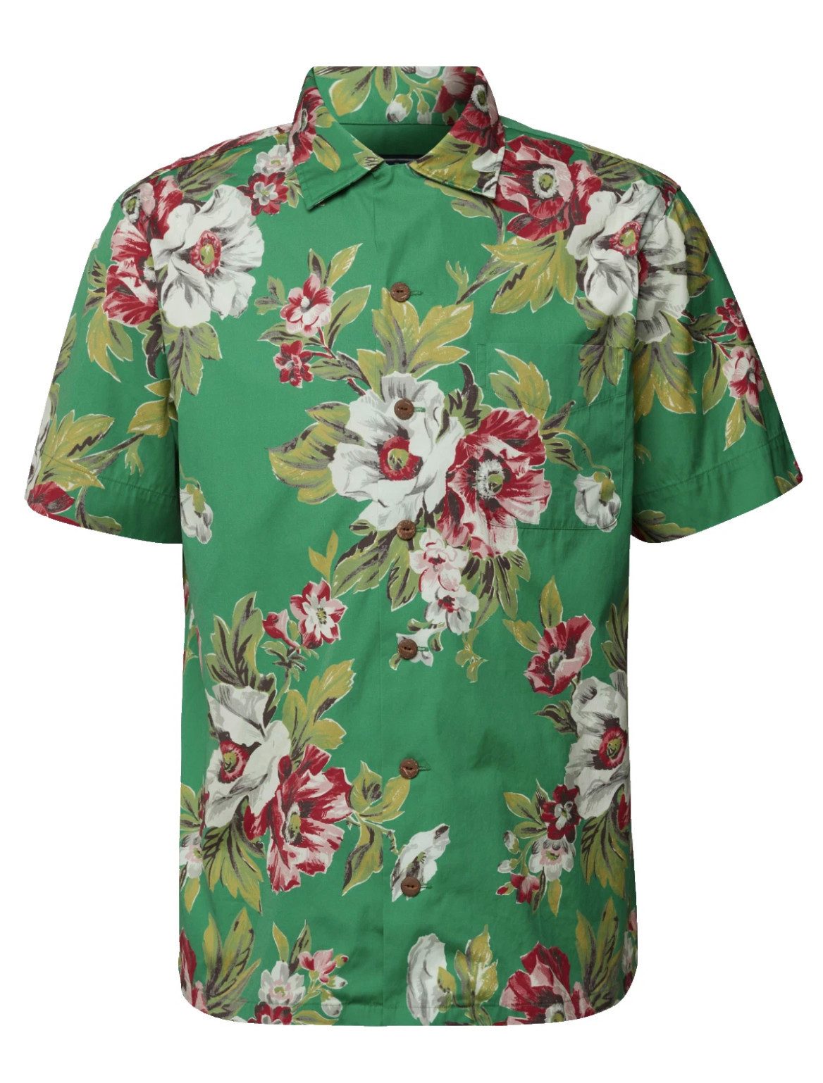 Ralph Lauren Kurzarmhemd Herren Floral Grün Hawaiihemd Sommer Loose Fit günstig online kaufen