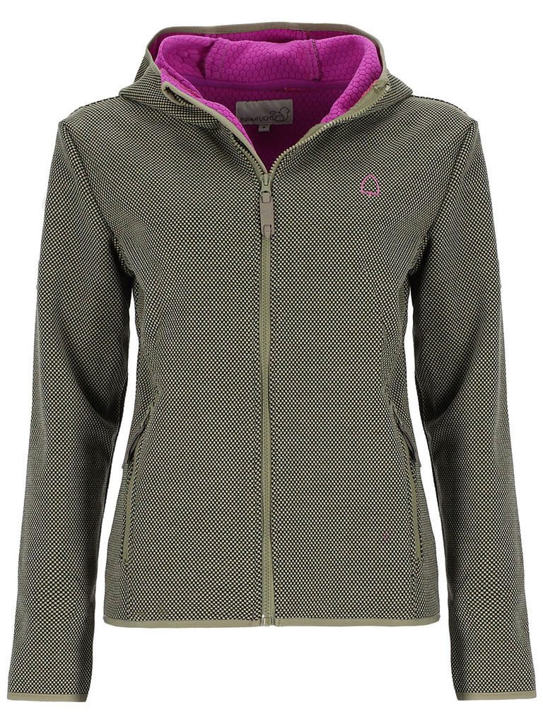 Baumfuchs Strickfleecejacke Damen Fleecejacke mit Kapuze und weichem Fleecefutter