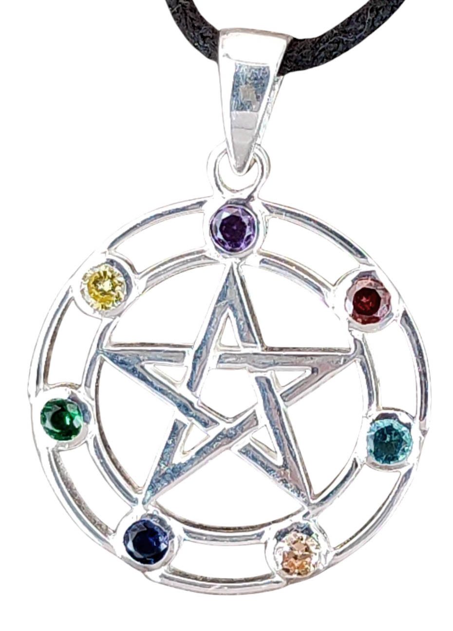 Kiss of Leather Kettenanhänger Pentagramm Anhänger Pentagram Schutz weiße Magie Zauber Wicca Nr.418