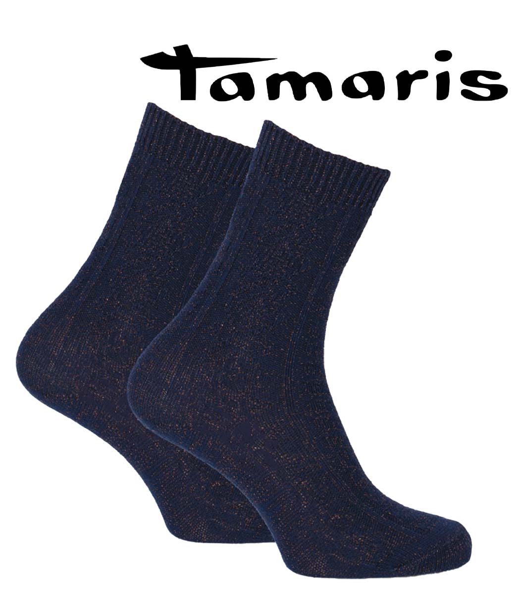 Tamaris Basicsocken Zopfdesign aus Glitzergarn (Packung, 1-Paar, 1 Paar) aus hautfreundlicher Baumwolle