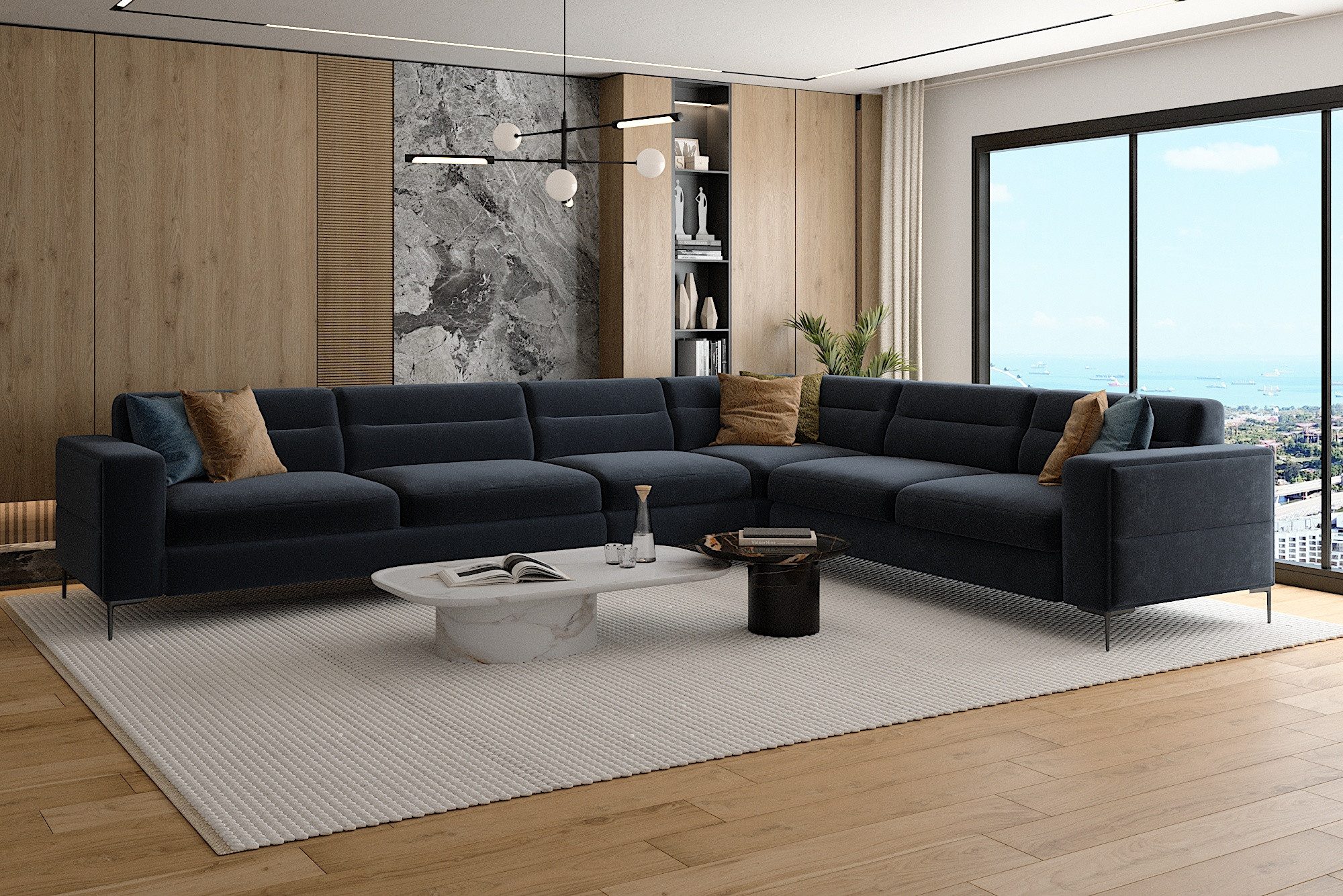 Möbeldreams Ecksofa Ecksofa Velvet, L-Form, Samt, Modern