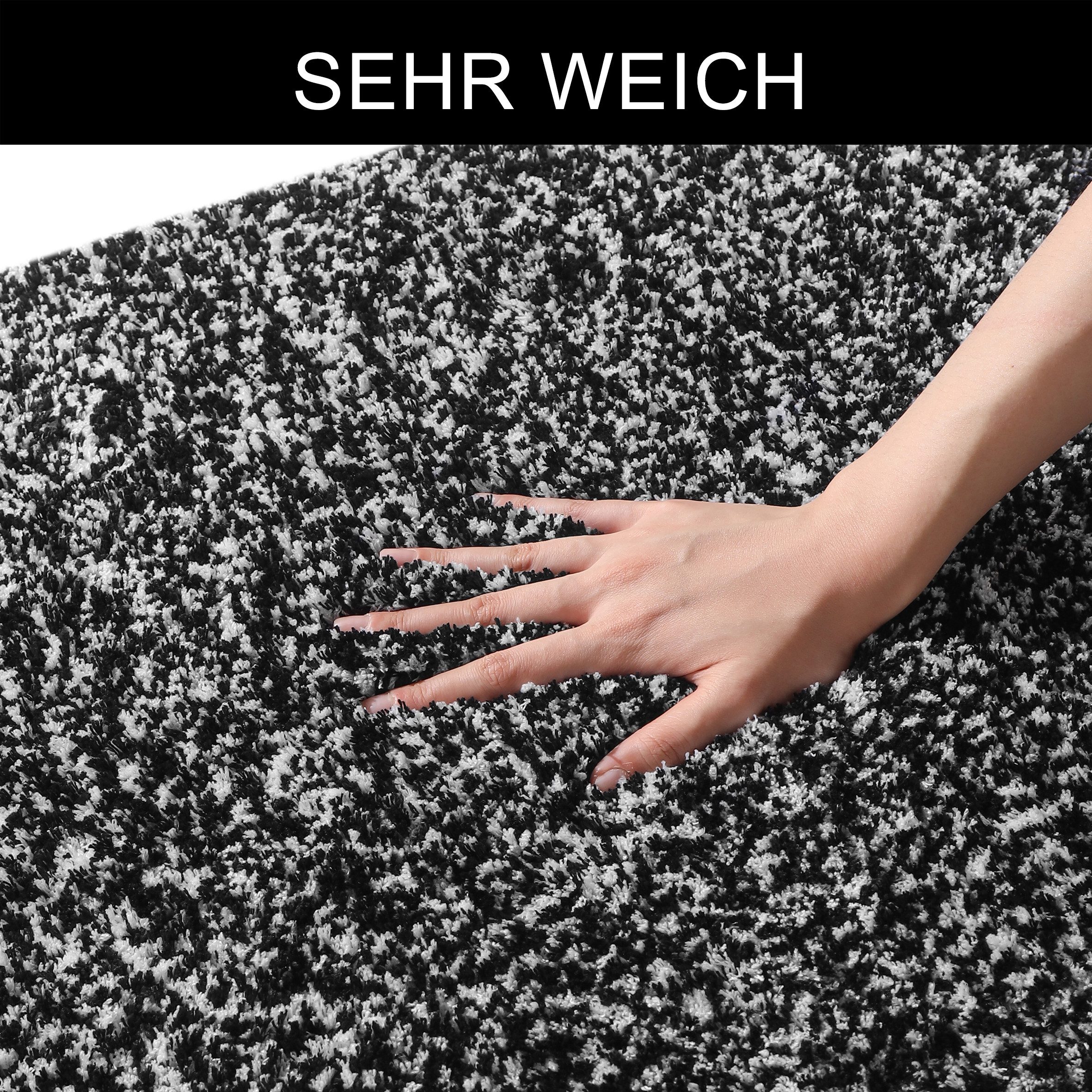 OTTO home Badematte Vanessa meliert, Badvorleger, Badezimmer Teppich, Duschvorleger, Höhe 20 mm, rutschhemmend beschichtet, strapazierfähig, Polyester, halbrund – Bild 4 von 5