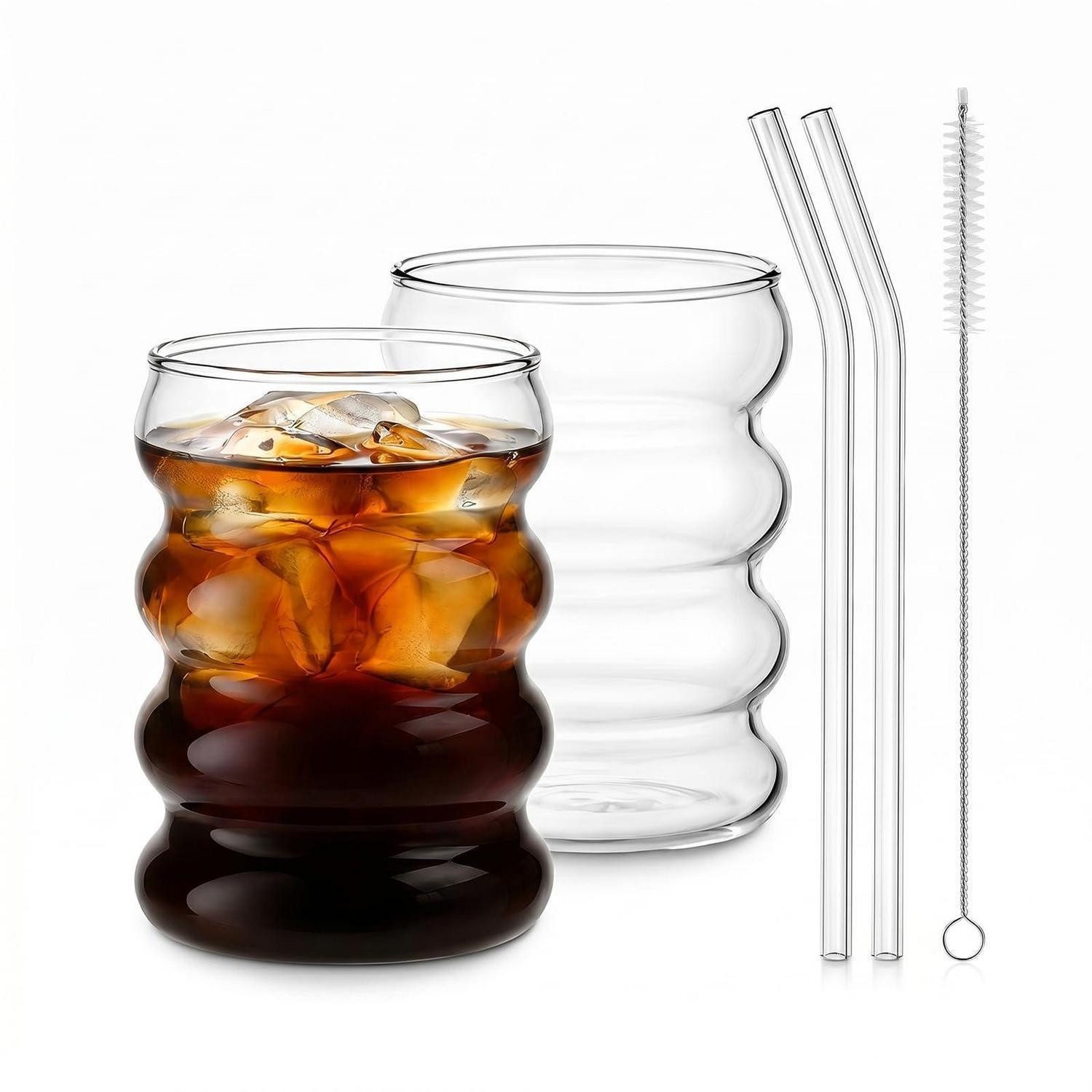 LuxusKollektion Latte-Macchiato-Glas Latte Macchiato Gläser 2er Set 300ml Borosilikatglas, Glas