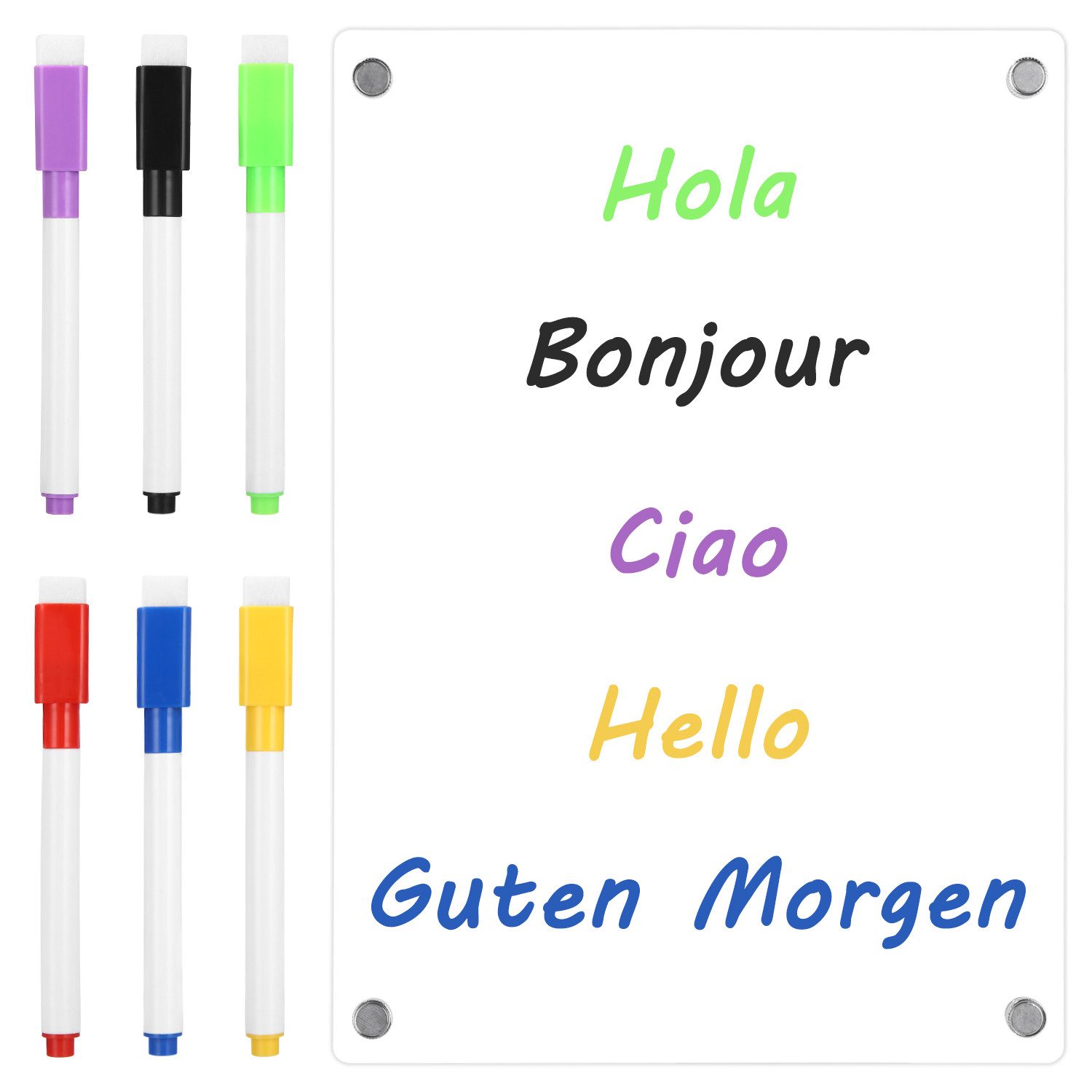 SinLaw Memoboard Mitteilungstafel mit 6 farbigen Stiften, Acryl-Mitteilungs günstig online kaufen