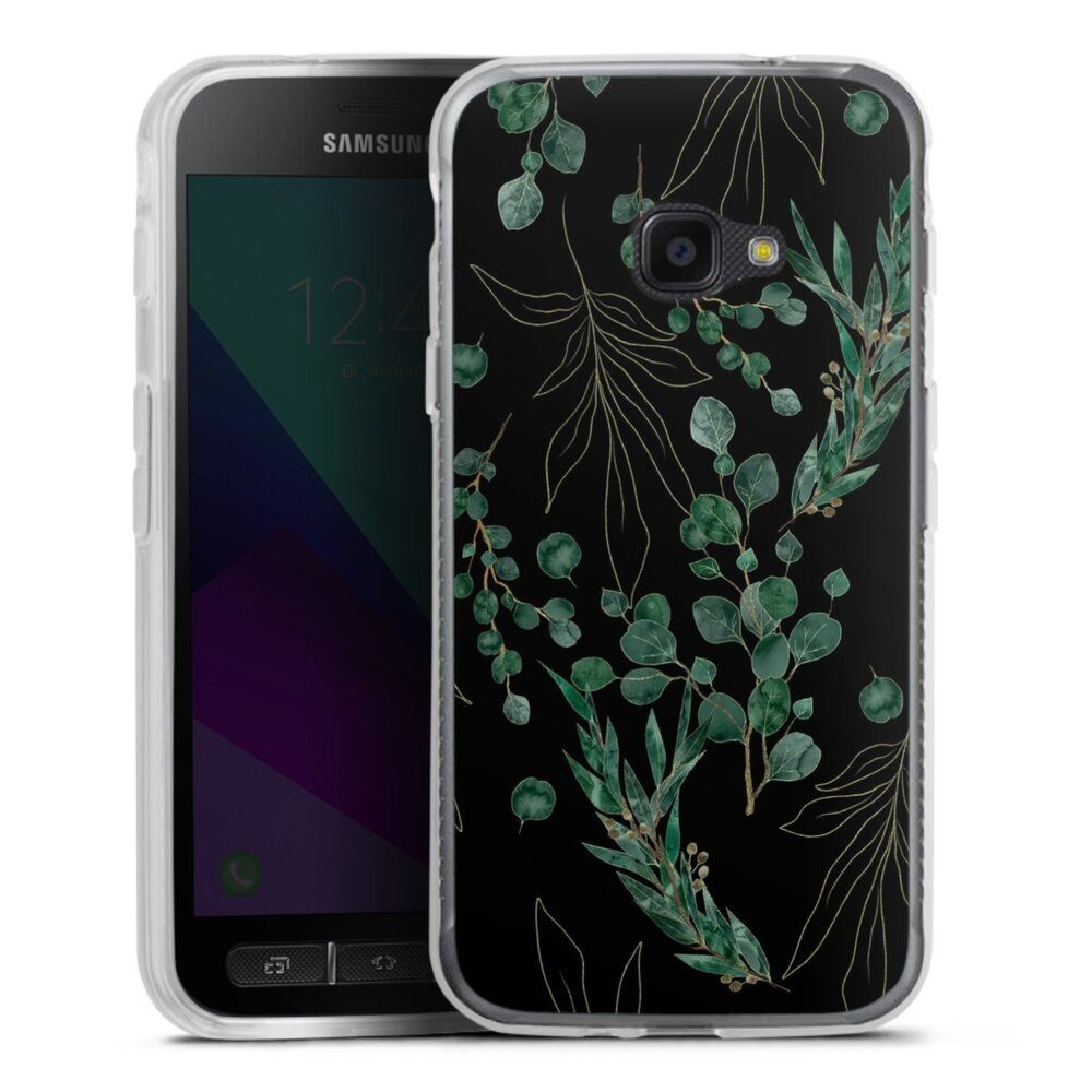 DeinDesign Handyhülle Eukalyptus Blätter Natur Eukalyptusblätter Black, Samsung Galaxy Xcover 4 Silikon Hülle Bumper Case Handy Schutzhülle