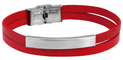 AKZENT Armband Aron Unisex Armband aus Echtleder mit Gravurplatte (einzeln), Damen Armband