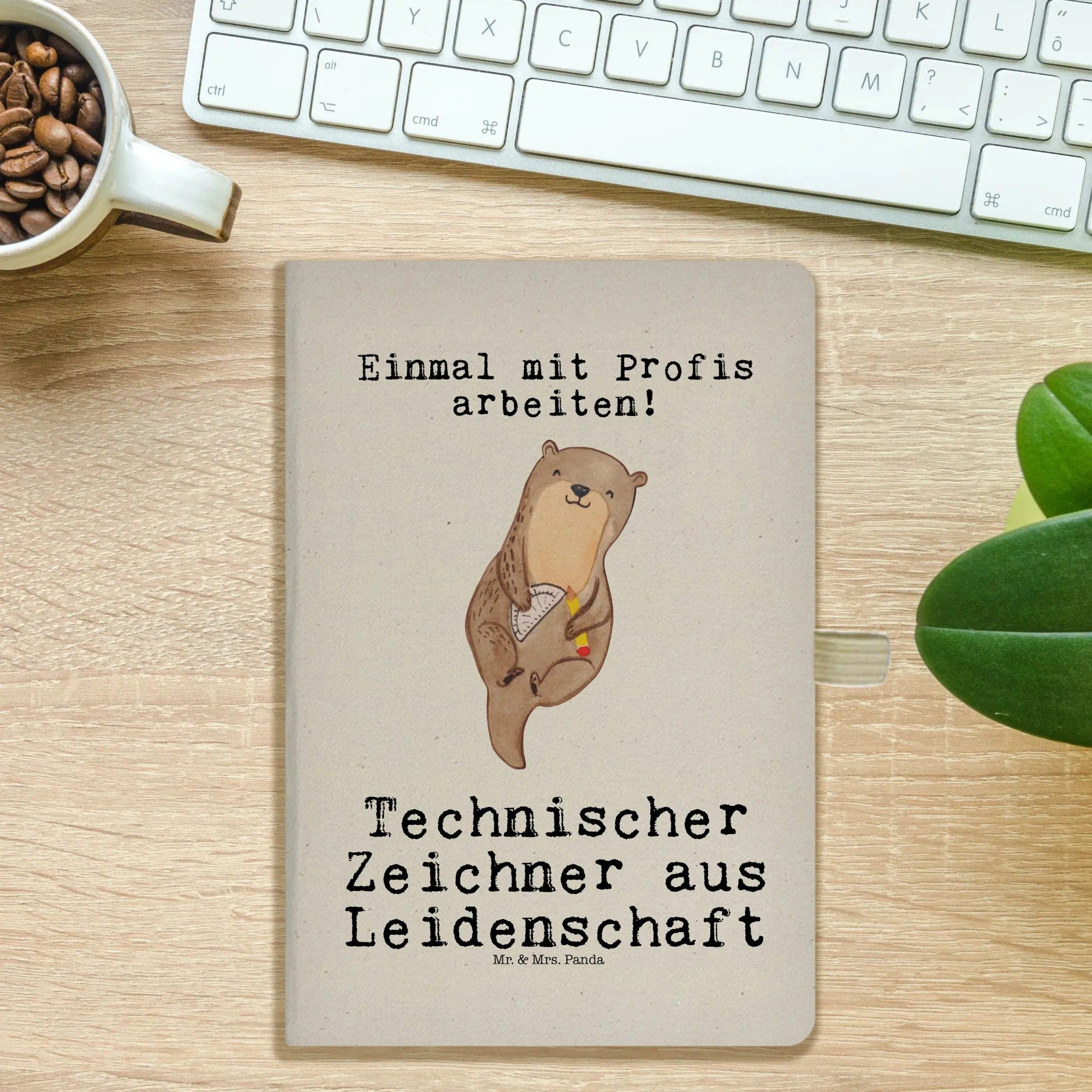 Thumbnail - Mr. & Mrs. Panda Notizbuch Technischer Zeichner Leidenschaft - Transparent - Geschenk, Notizbuch Mr. & Mrs. Panda, Flexi...