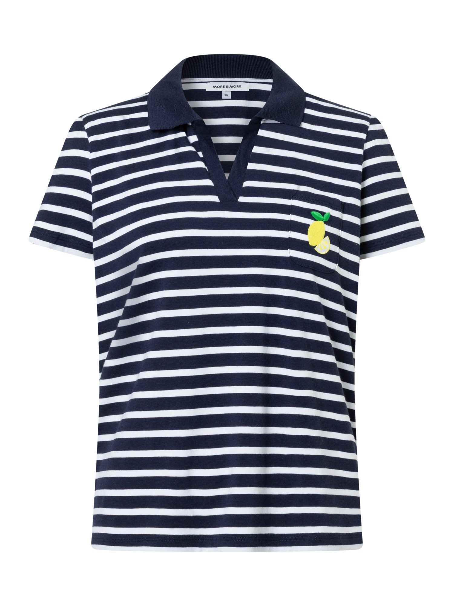 MORE&MORE Kurzarmshirt sportives Kurzarm- Poloshirt, gestreift