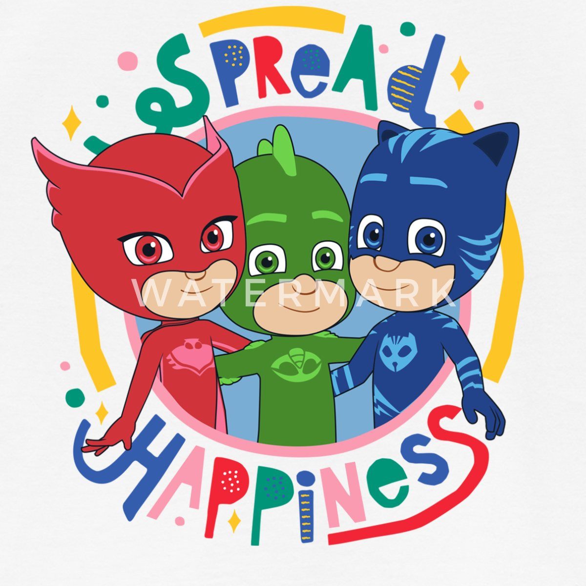 Spreadshirt T-Shirt PJ Masks Gruppenbild Eulette Gekko Catboy Kinder T-Shirt (1-tlg)