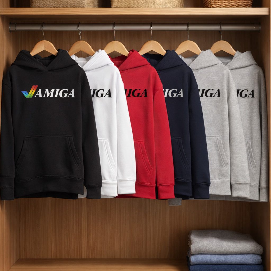 Blondie & Brownie Hoodie Kinder Jungen Mädchen Amiga Spiele Konsole Atari Commodore Super Retro Kinder Hoodie Retro Gaming Amiga Atari Commodore Schwarz Jungen