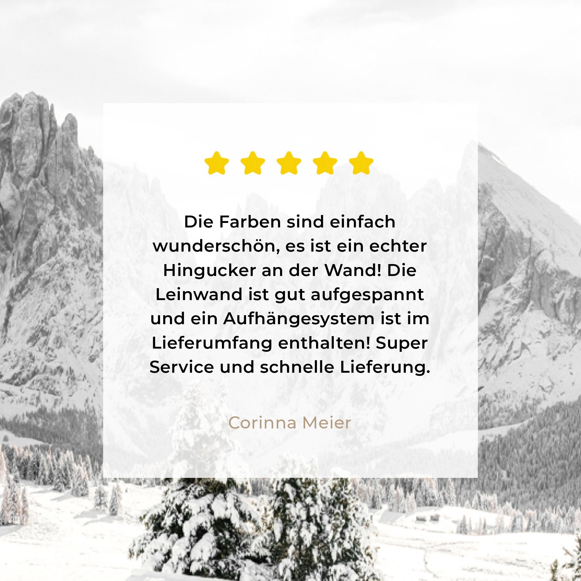 OneMillionCanvasses® Leinwandbild Winter - Berge - Landschaft - Schnee, Fotodruck (1 St), Leinwand Canvas Wandbild, Wanddekoration 20x30 cm – Bild 5 von 5