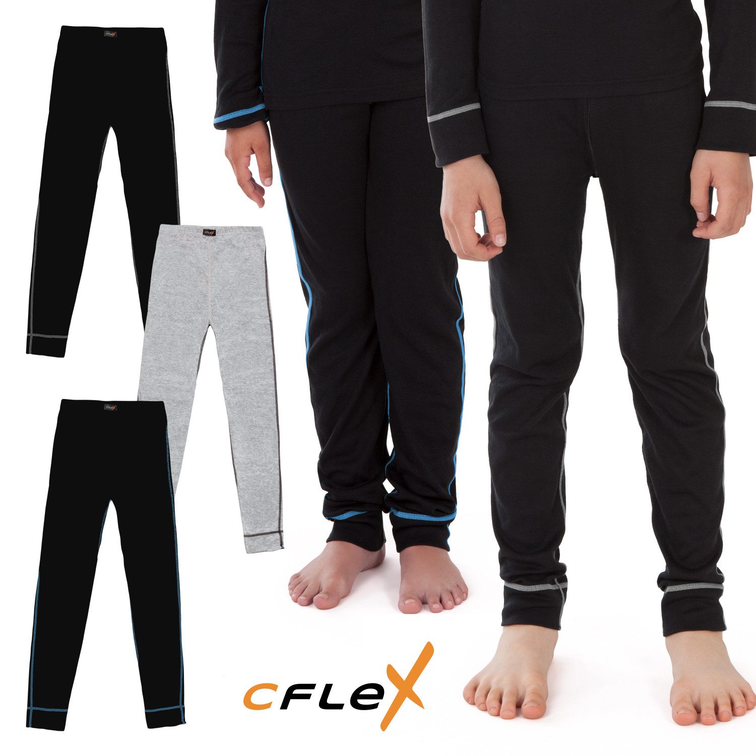 CFLEX Thermounterhose Kinder Ski- & Thermohose warme lange Unterwäsche POLARDRY